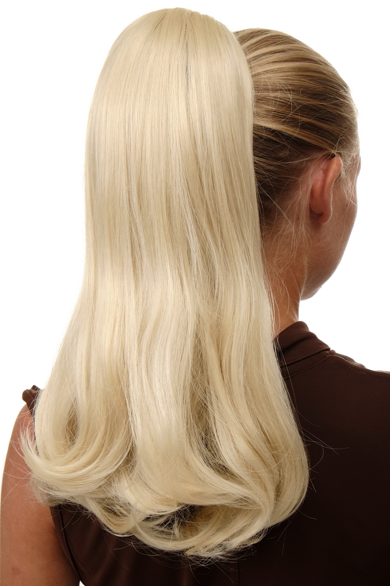 Ponytail Hairpiece extension long straight but voluminous platinum blond BRO-525, view 4, WIG ME UP: Your Perücken Online Shop Ponytails, platinum blonde, straight, shoulder-length