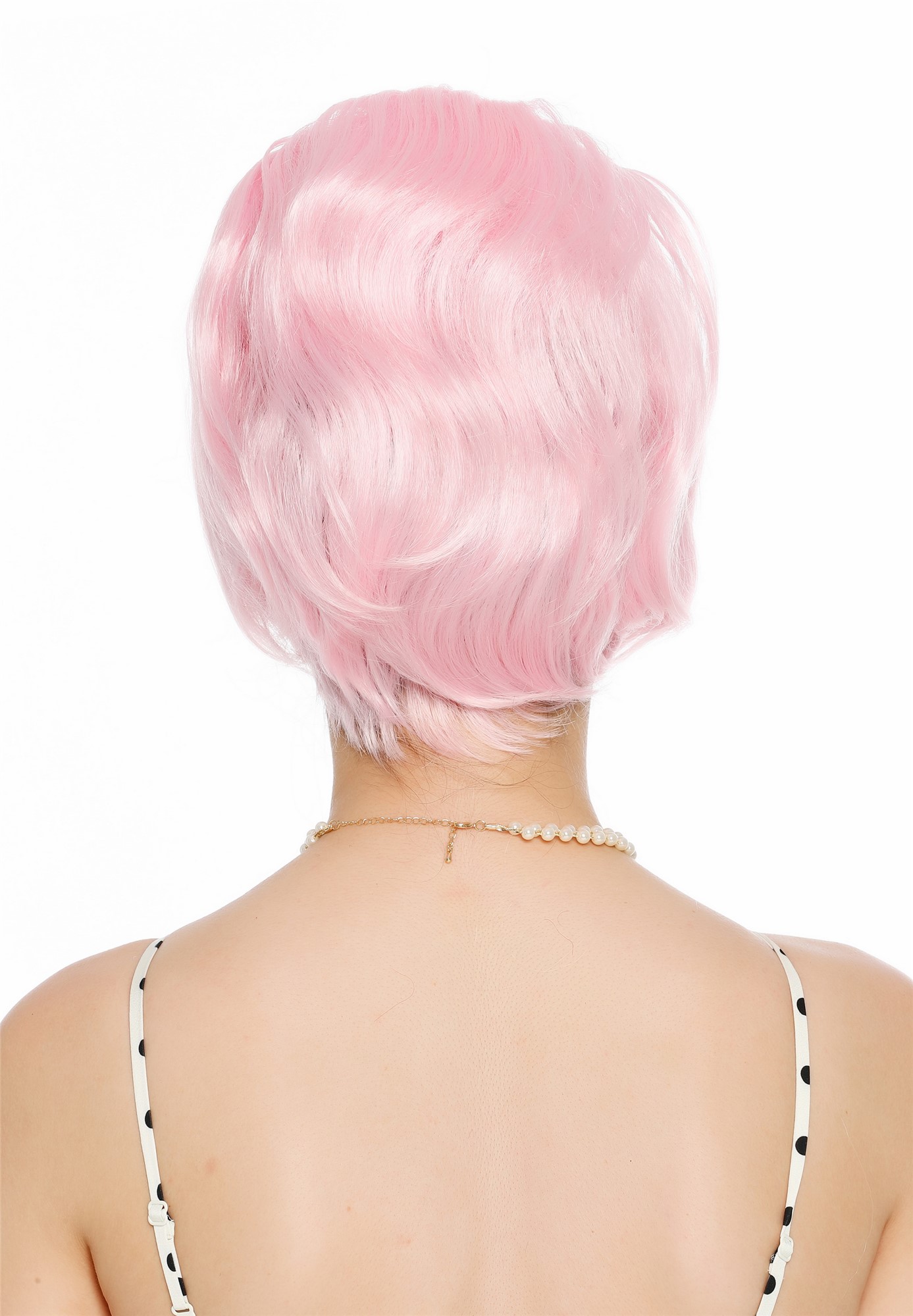 Perücke Damen Retro 50er 60er Beehive hochtoupiert kurz Pony Rosa Pink VK-65-lightpink