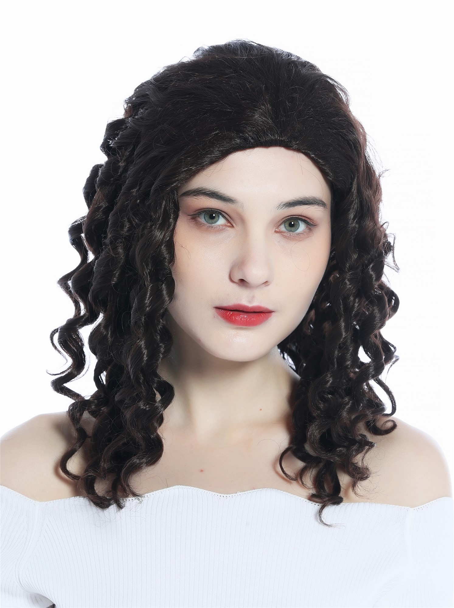 Wig Lady Women shoulder length Caribbean Corkscrew Curls ringlets brown ZM-1009 , view 5, WIG ME UP: Your Perücken Online Shop Quality Wigs, Unisex, chestnut brown, curled, long