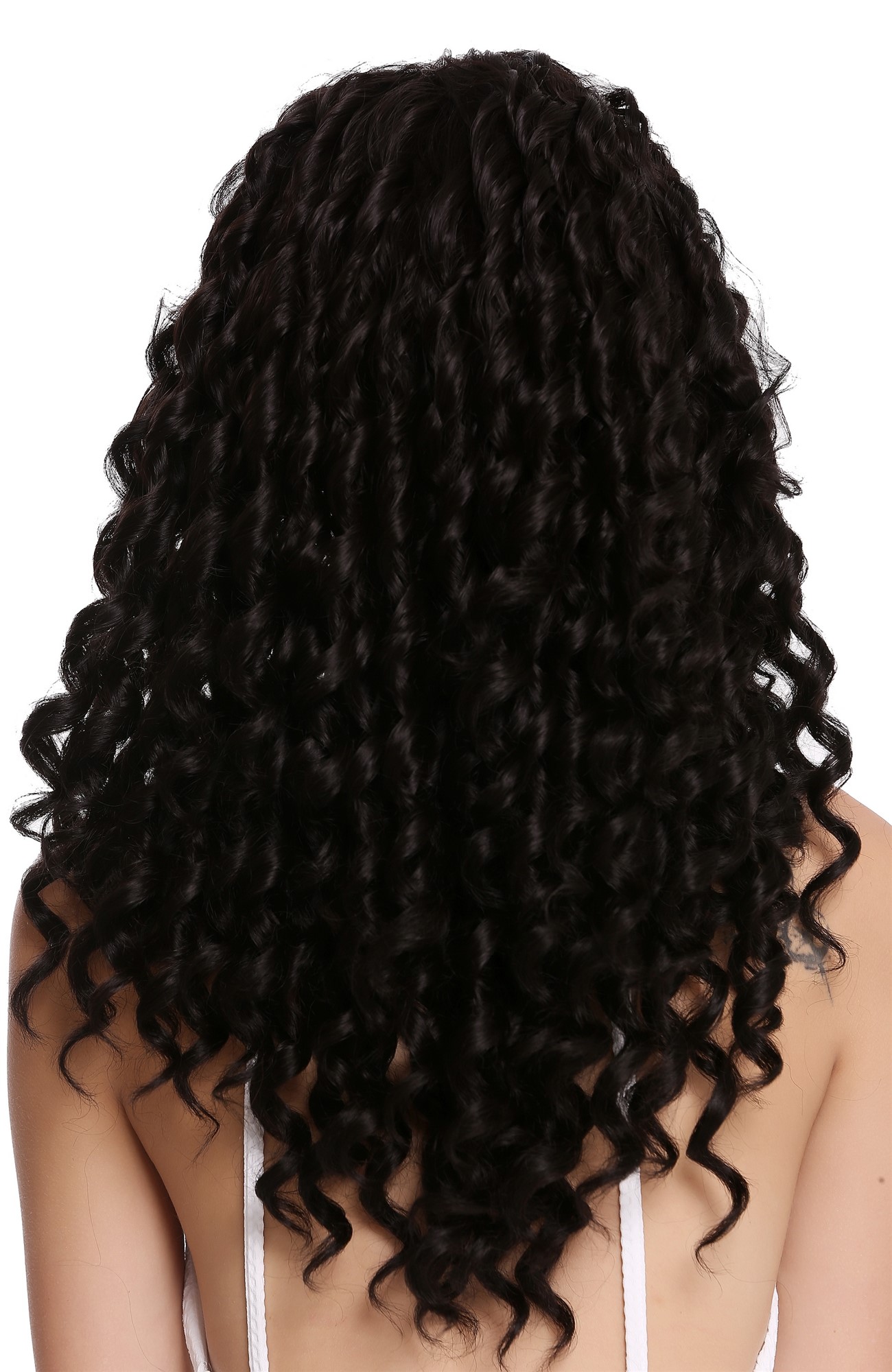 Lady wig lace front very long corkscrew curls ringlets curly black LS-016-LF, view 4, WIG ME UP: Your Perücken Online Shop Quality Wigs, Ladies, Black, curled, long