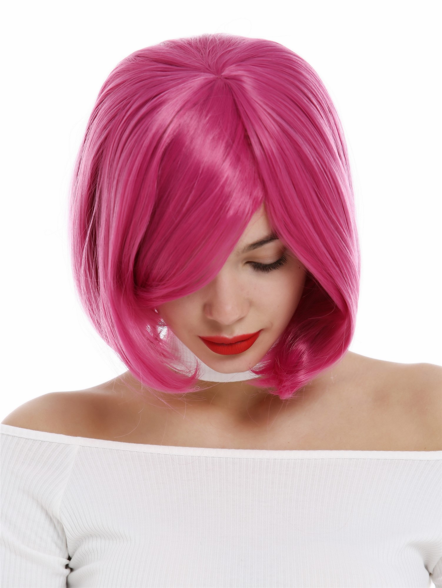 Quality Wigs, Ladies, dark pink, straight, short