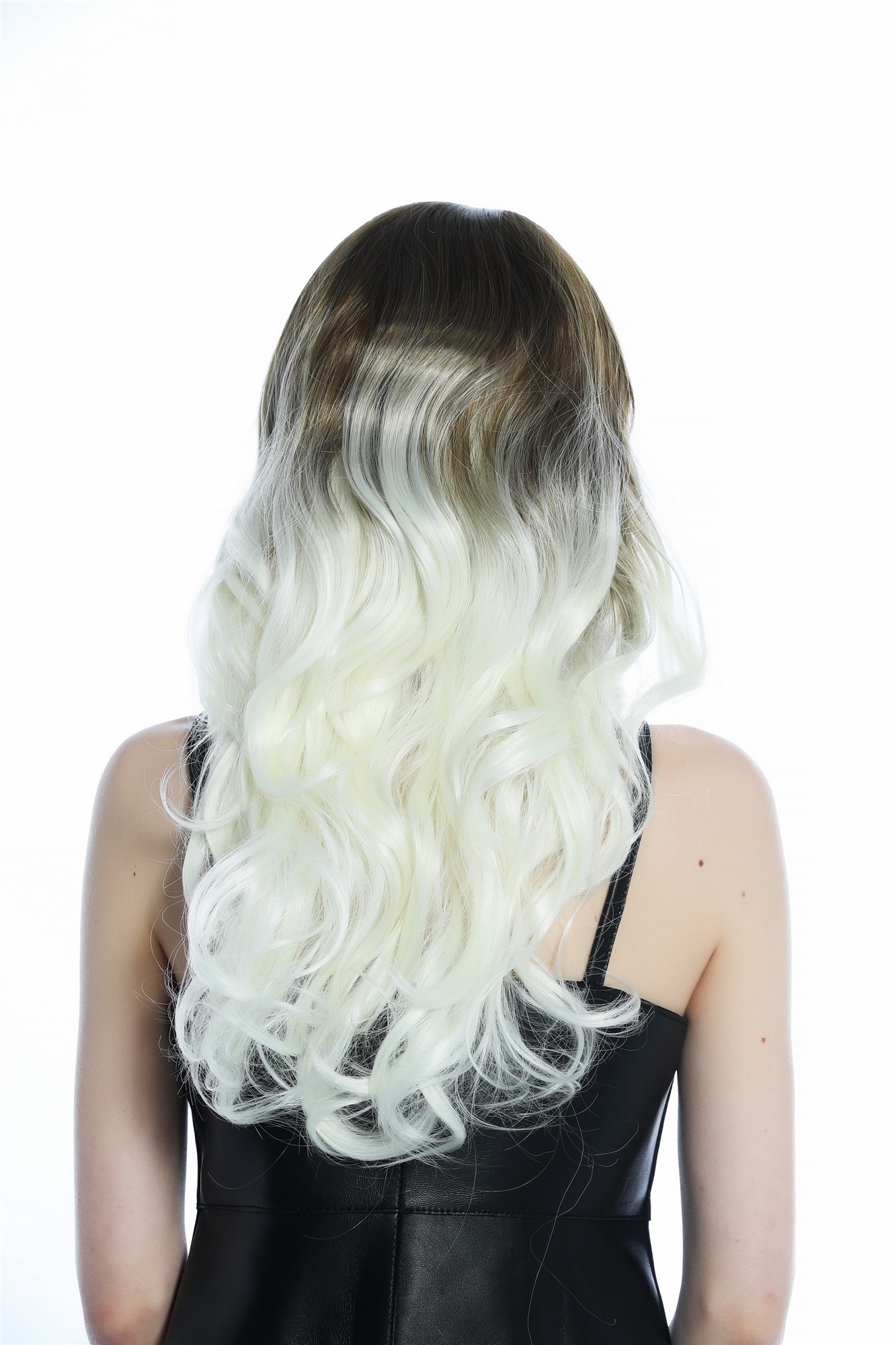 Ladies Women's Wig long slightly curled ombre brown to platinum ZM-1007, view 4, WIG ME UP: Your Perücken Online Shop Quality Wigs, Ladies, matte brown-platinum blonde gradient, curled, long