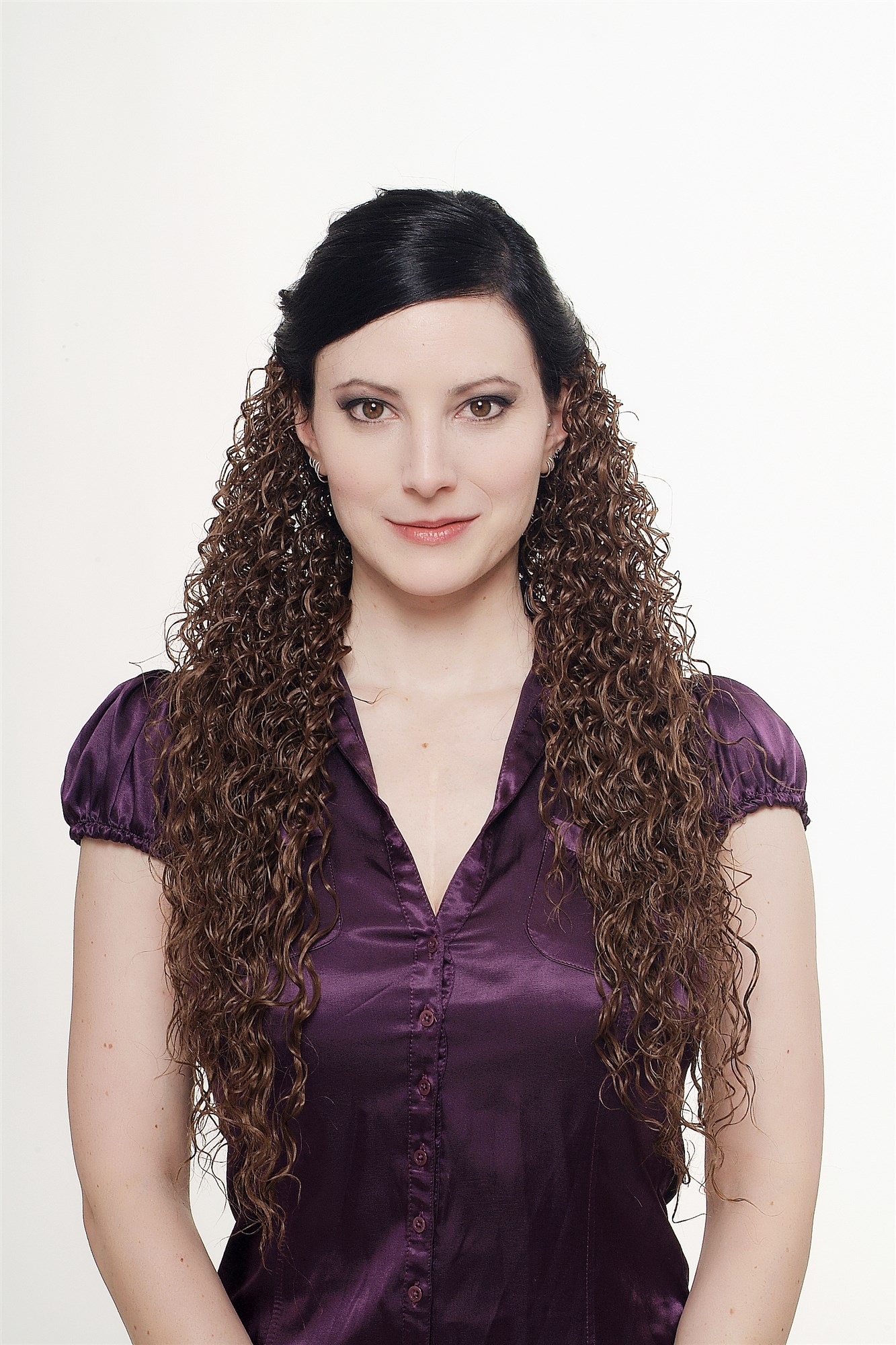 Haarteil Clips Halbperücke Locken Braun H9311-10, Ansicht 4, WIG ME UP: Ihr Perücken Online Shop lockige Halbperücke Braun 70 cm lang