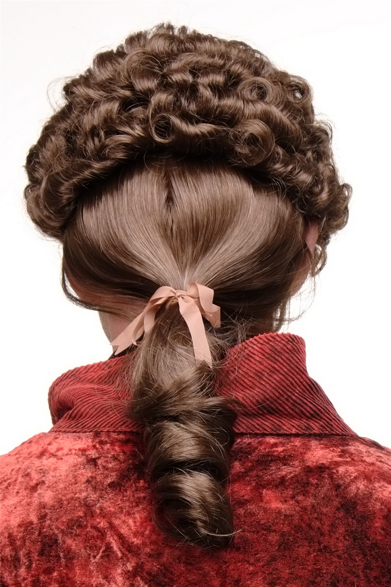 Wig for Man Men Gents Theatre Renaissance Baroque Casanova curls ponytail Aristocrat brown, view 4, WIG ME UP: Your Perücken Online Shop Quality Wigs, Men, Vibrant medium brown, curled, shoulder-length