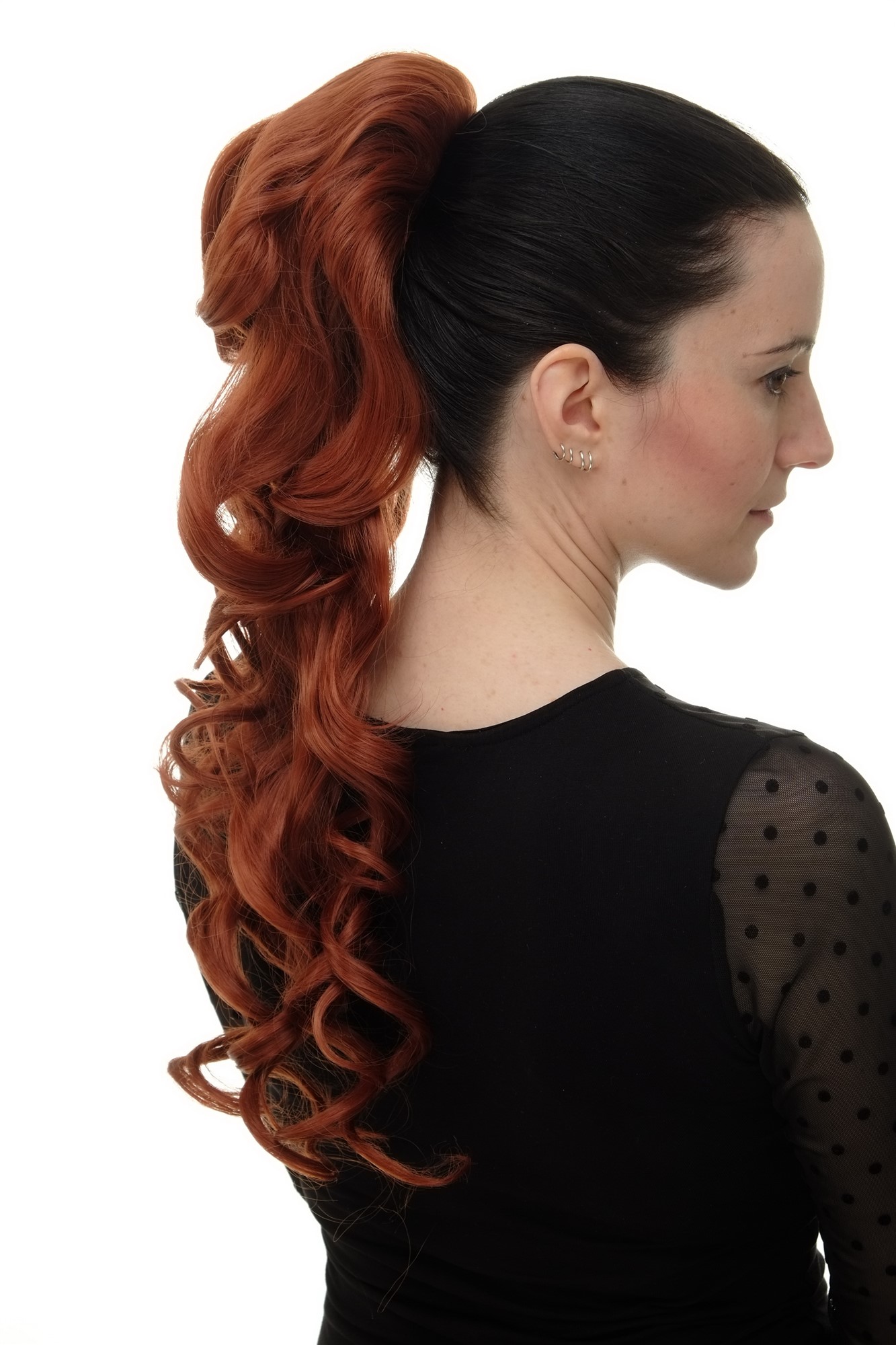 Hairpiece PONYTAIL with combs and elastic draw string curly voluminous very long dark copper red, view 5, WIG ME UP: Your Perücken Online Shop Ponytails, copper, curled, long