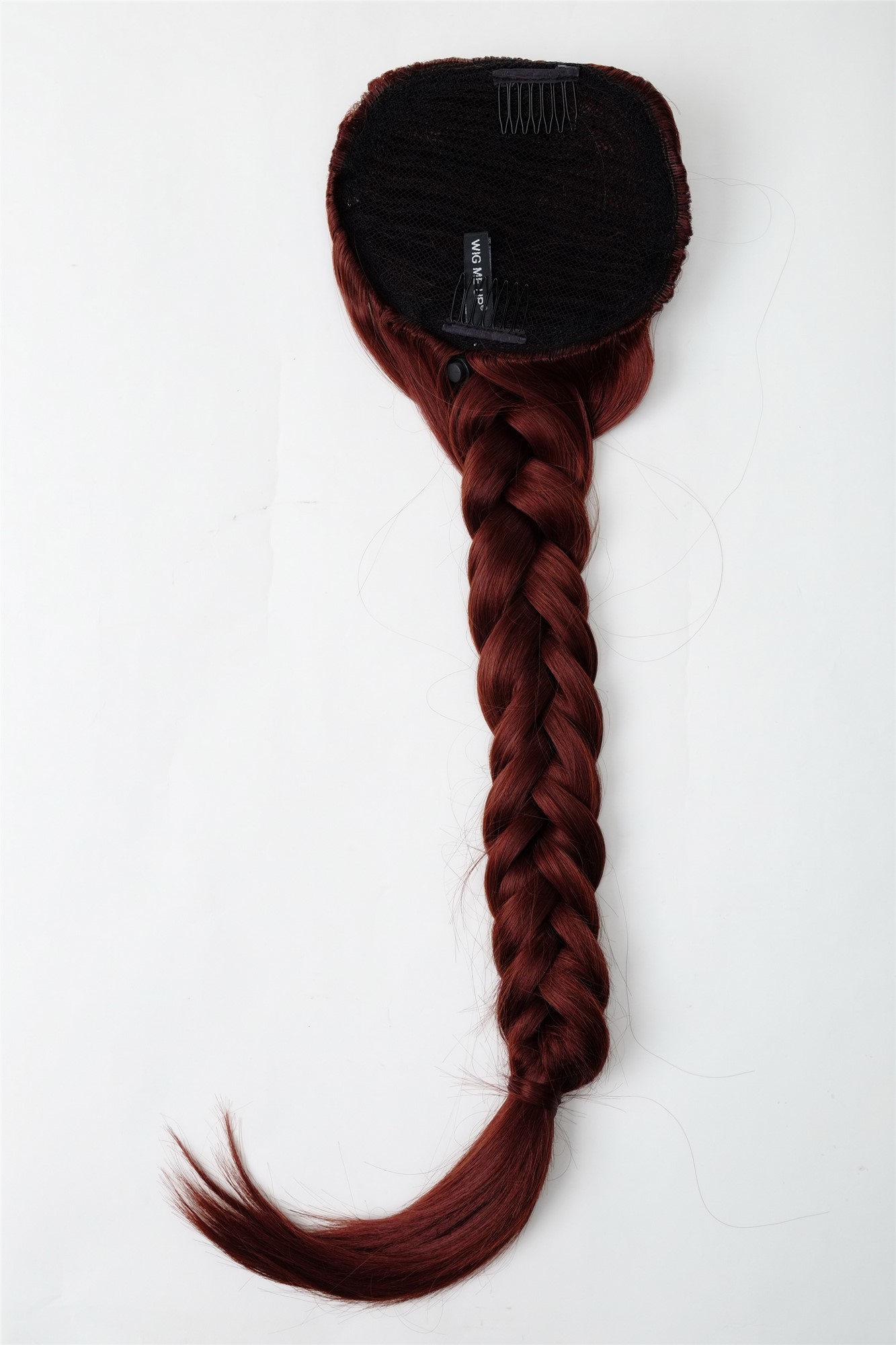 Hairpiece Ponytail queue plaited braided halfwig very long dark auburn red T1402, view 2, WIG ME UP: Your Perücken Online Shop Ponytails, reddish brown, Braided, long