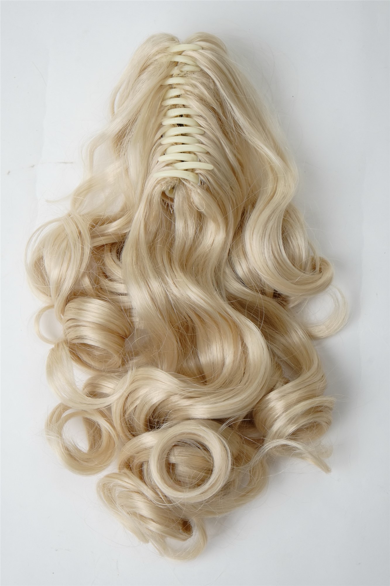 Ponytail extension long curled  bright blond 16"  NC-218-88E, view 3, WIG ME UP: Your Perücken Online Shop Ponytails, golden-light blonde, curled, shoulder-length