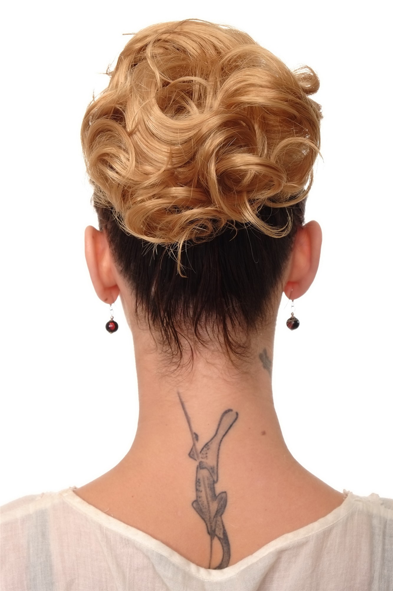 Dutt Haarknoten 60er lockig blond Modell: NHA-004A, Ansicht 2, WIG ME UP: Ihr Perücken Online Shop lockiger Dutt Haarteil Goldblond