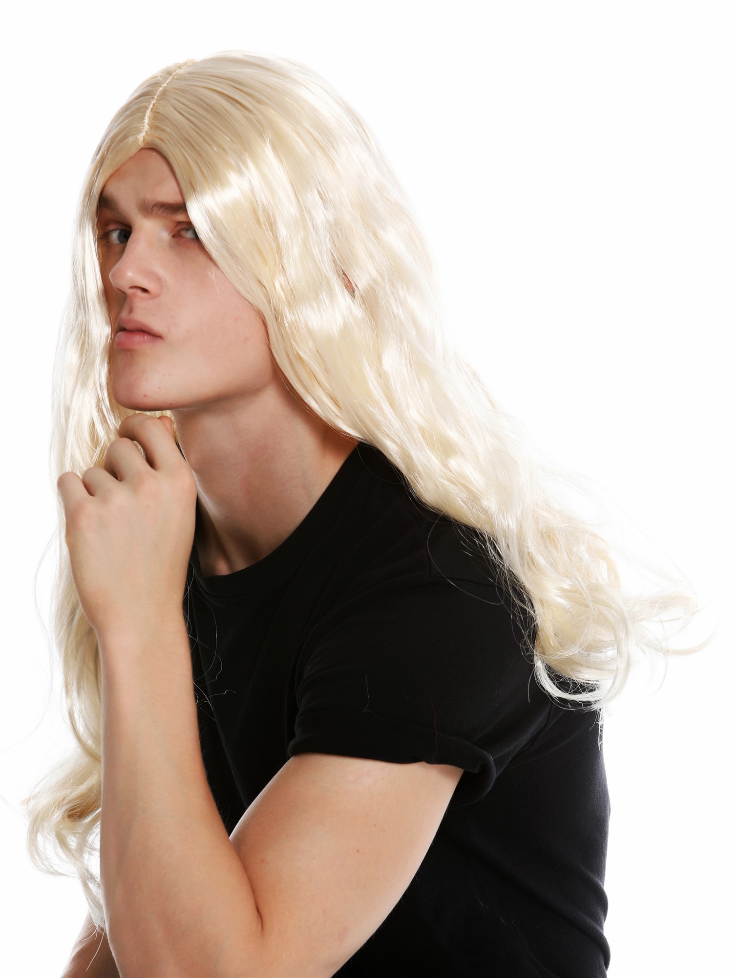 Party Wig, Unisex, Blonde, wavy, shoulder-length