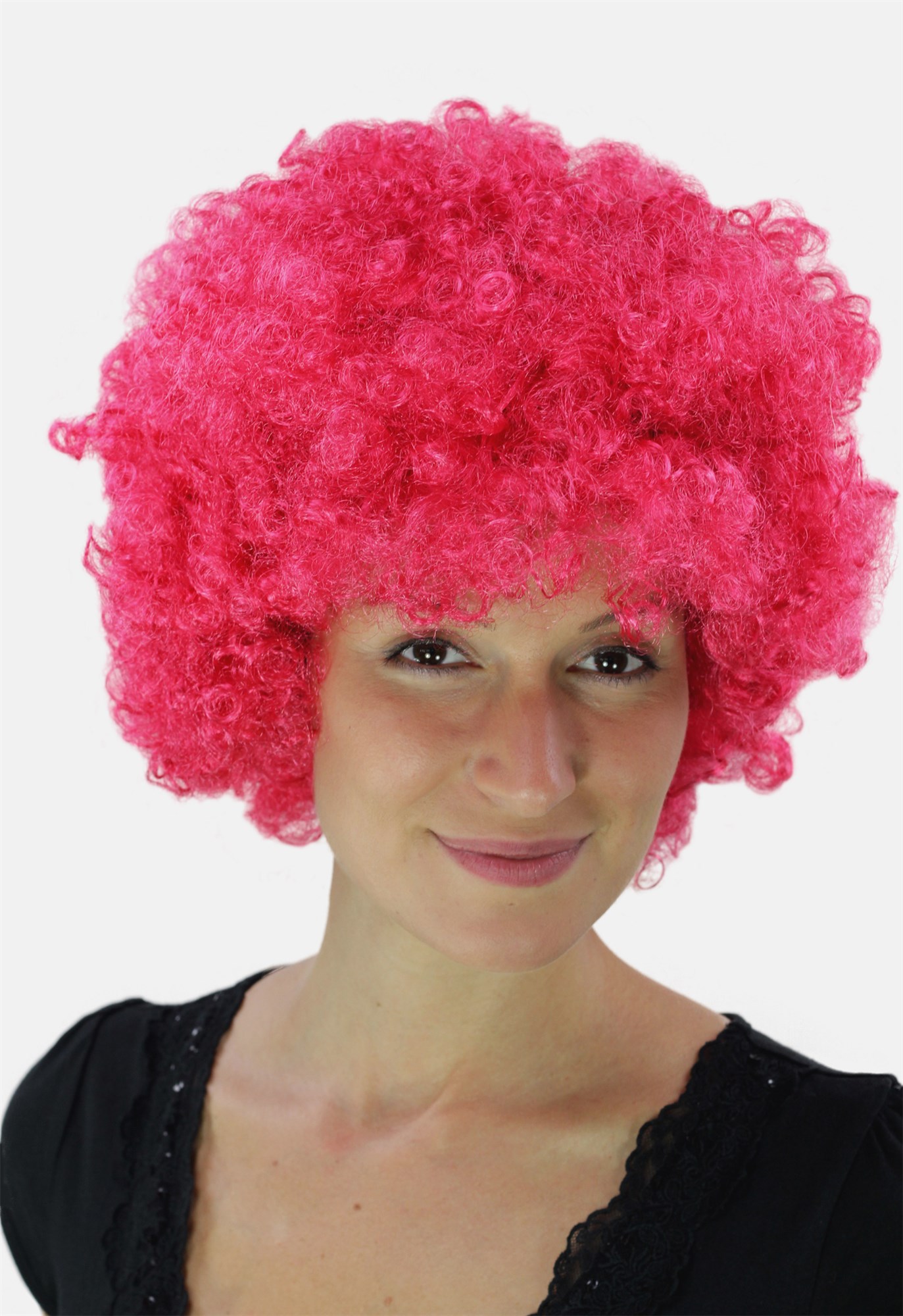 Party Wig, Unisex, Pink, curled, short