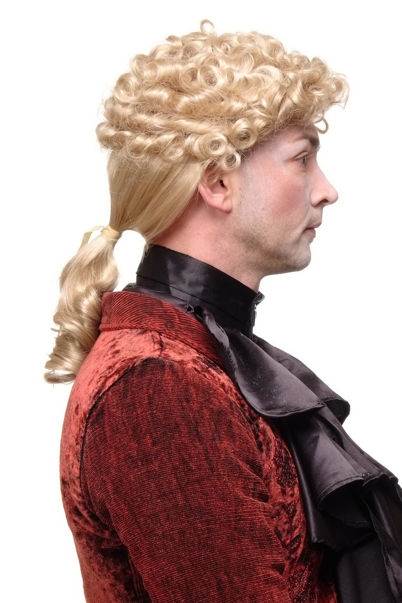 hochwertige Qualitätsperücken, Perücke Renaissance Barock Mittelblond GFW1617-26, Ansicht 4, WIG ME UP: Ihr Perücken Online Shop lockige Tressen-Perücke helles Goldblond schulterlange Haare für Damen