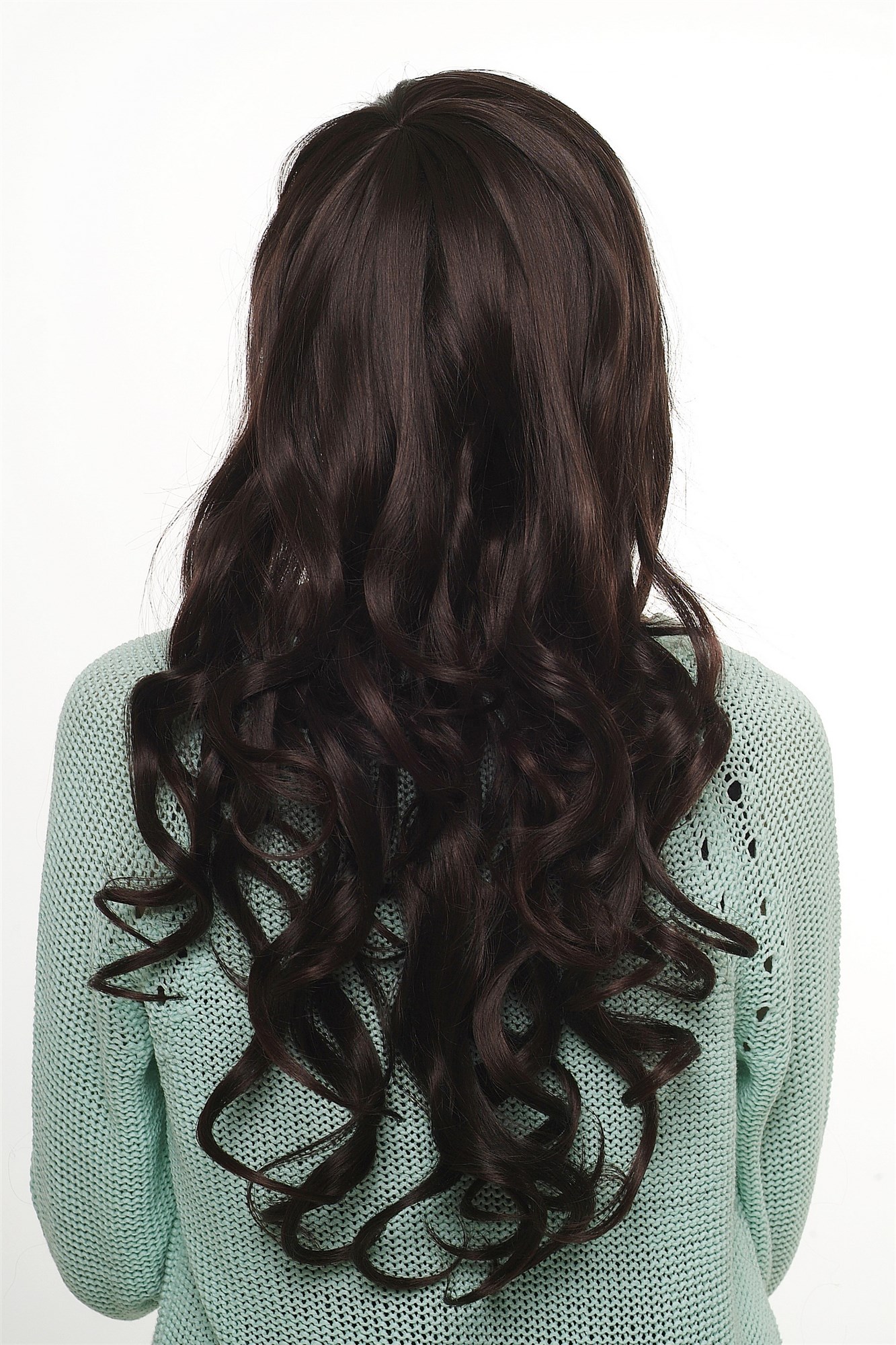 Lady wig long mahogany brown mix parting beautiful slight curls curled 3433, view 3, WIG ME UP: Your Perücken Online Shop Quality Wigs, Ladies, black-brown-mahogany brown, curled, long
