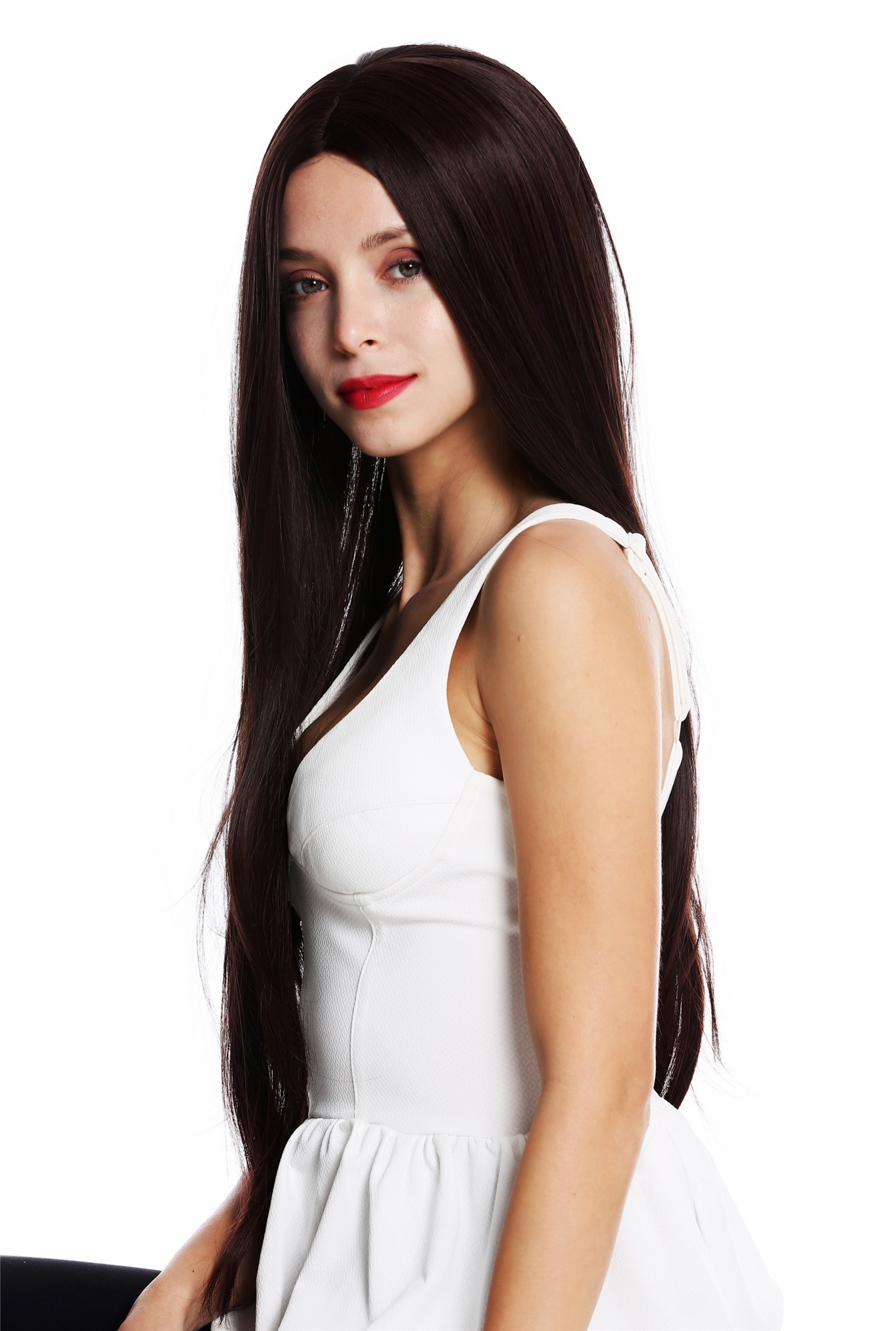 Women's party wig lady very long sleek middle parting mahogany brown mix 953, view 3, WIG ME UP: Your Perücken Online Shop Quality Wigs, Ladies, brown mix, straight, very long