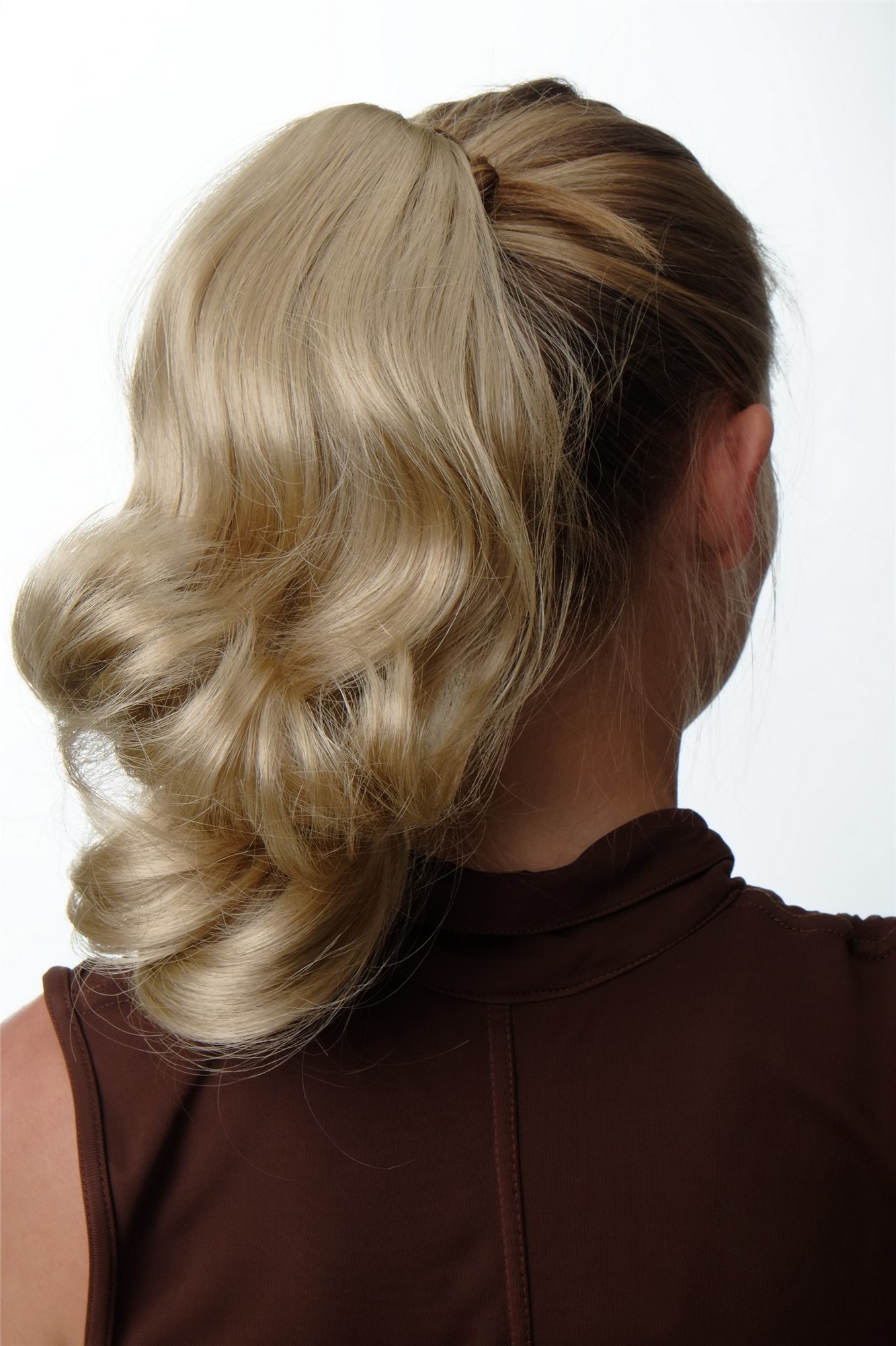 hochwertiger Zopf Haarteil gewellt voluminös Hellblond SA04-202, Ansicht 2, WIG ME UP: Ihr Perücken Online Shop welliges Zopf-Haarteil Blond 30 cm lang