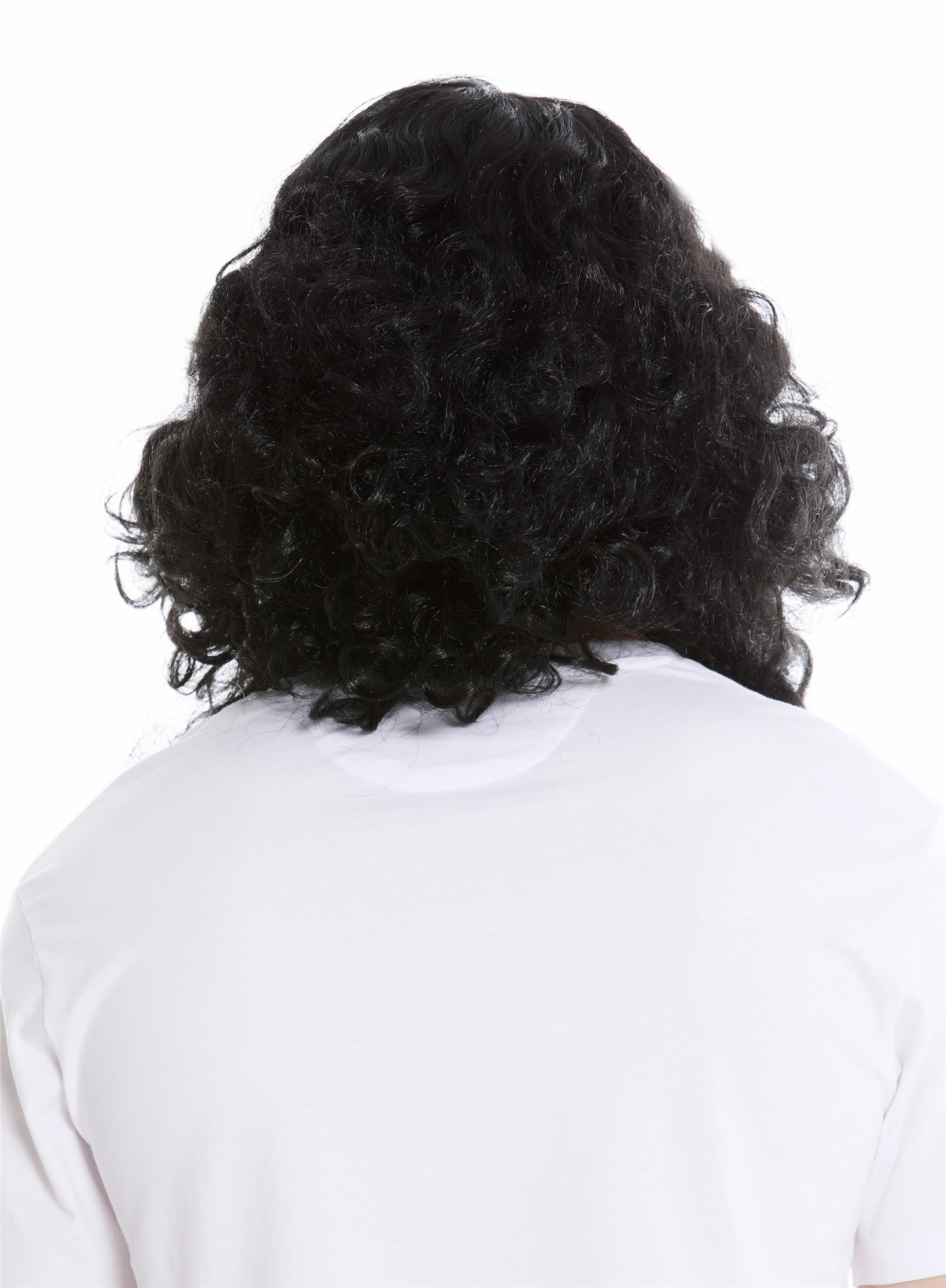günstige Party Perücke, Perücke Bart Prophet Zauberer Schwarz 46-A+B-ZA103, Ansicht 4, WIG ME UP: Ihr Perücken Online Shop lockige Party Perücke Pechschwarz kurze Haare für Herren