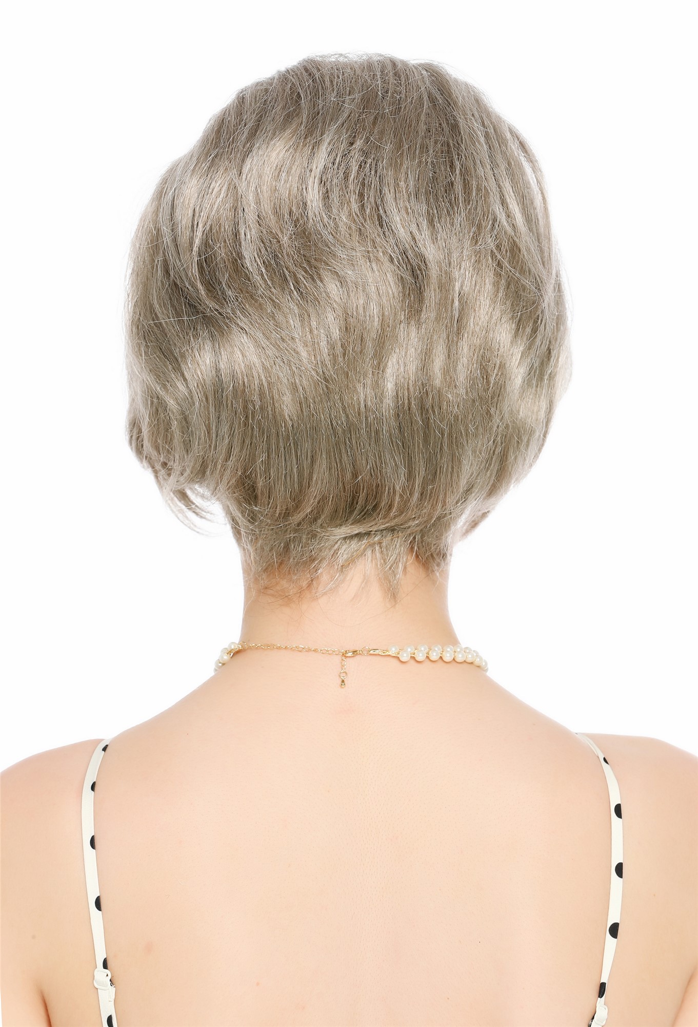 Perücke Damen Retro 50er 60er Beehive hochtoupiert kurz Pony Grau Blond Mix VK-65-1175