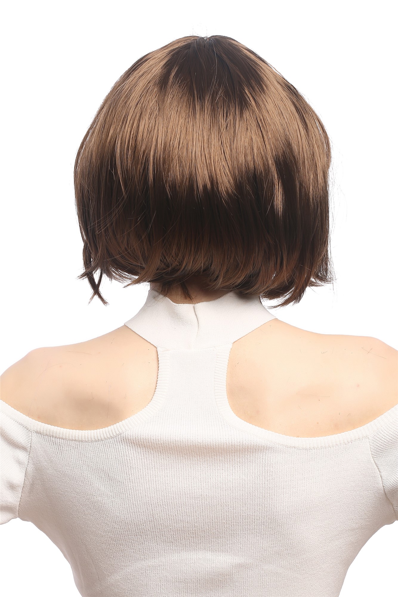 günstige Party Perücke, Sexy Party Perücke Bob Disco Go-Go Burlesque Mittelbraun PW0114-P6, Ansicht 4, WIG ME UP: Ihr Perücken Online Shop glatte Party Perücke Mittelbraun kurze Haare für Damen