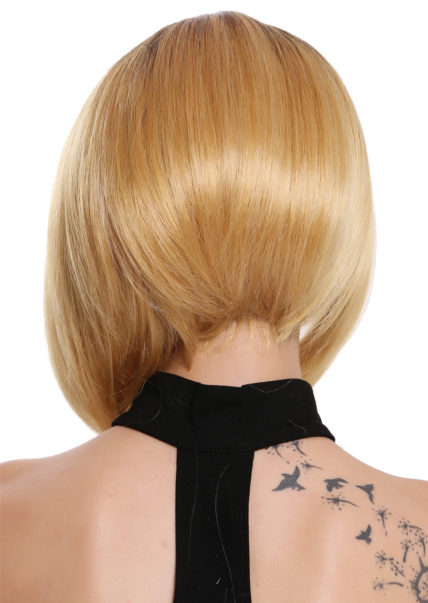 Lady wig lace front mono short sleek long bob ombre dark brown blonde MLC156-MF, view 4, WIG ME UP: Your Perücken Online Shop Quality Wigs, Ladies, orange blonde-dark brown mix, straight, short