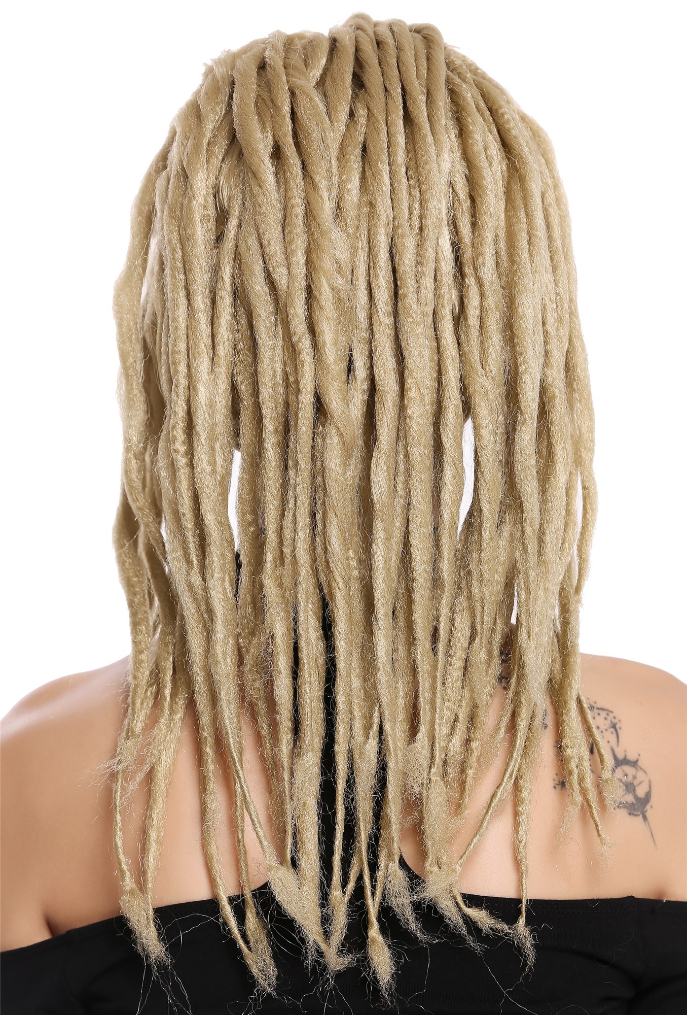 günstige Party Perücke, Perücke Dreadlocks Rasta Blond 90674-ZA89, Ansicht 4, WIG ME UP: Ihr Perücken Online Shop lockige Party Perücke Blond schulterlange Haare Unisex