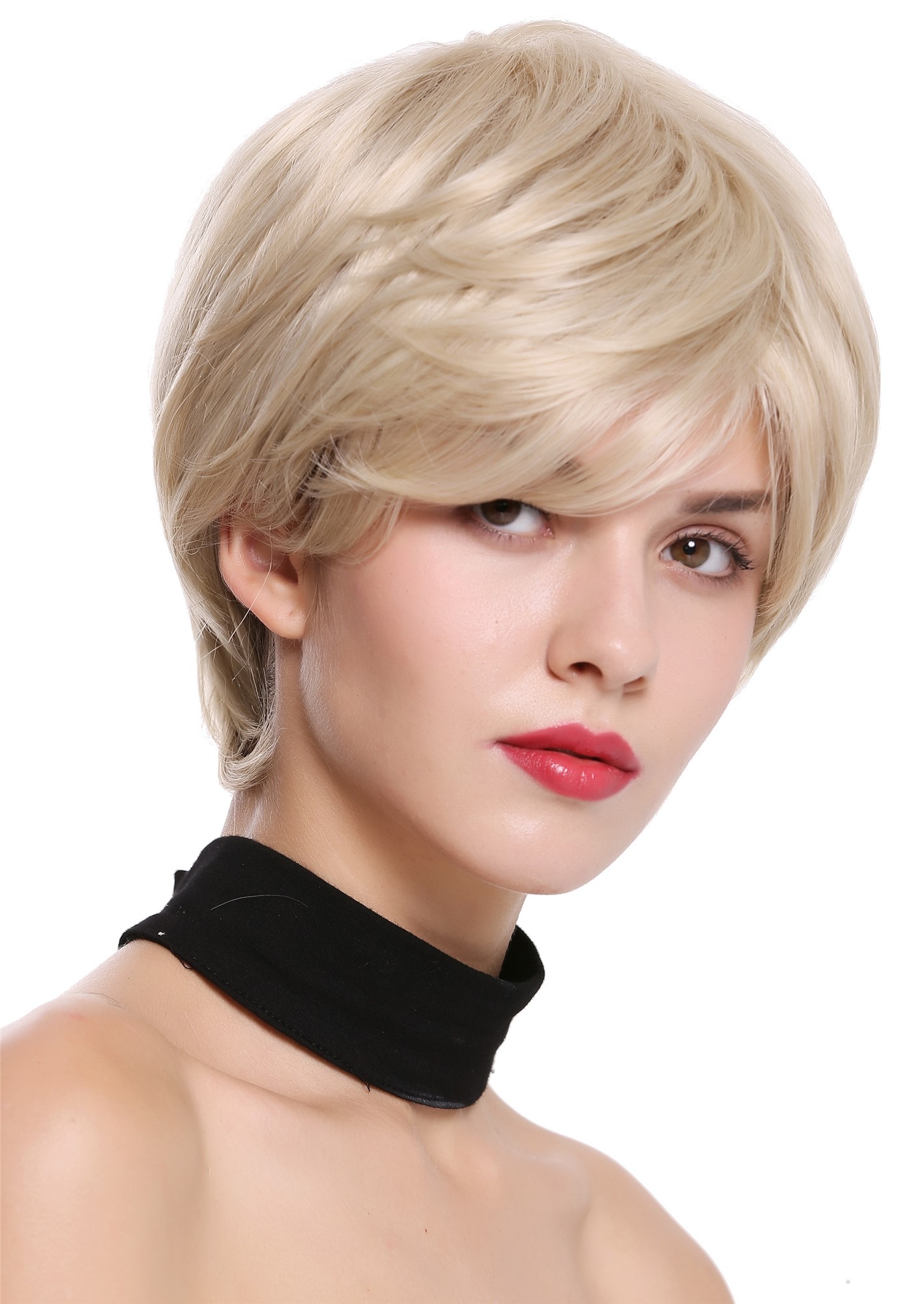 Quality Wigs, Ladies, Light ash blonde and platinum blonde mix, straight, short