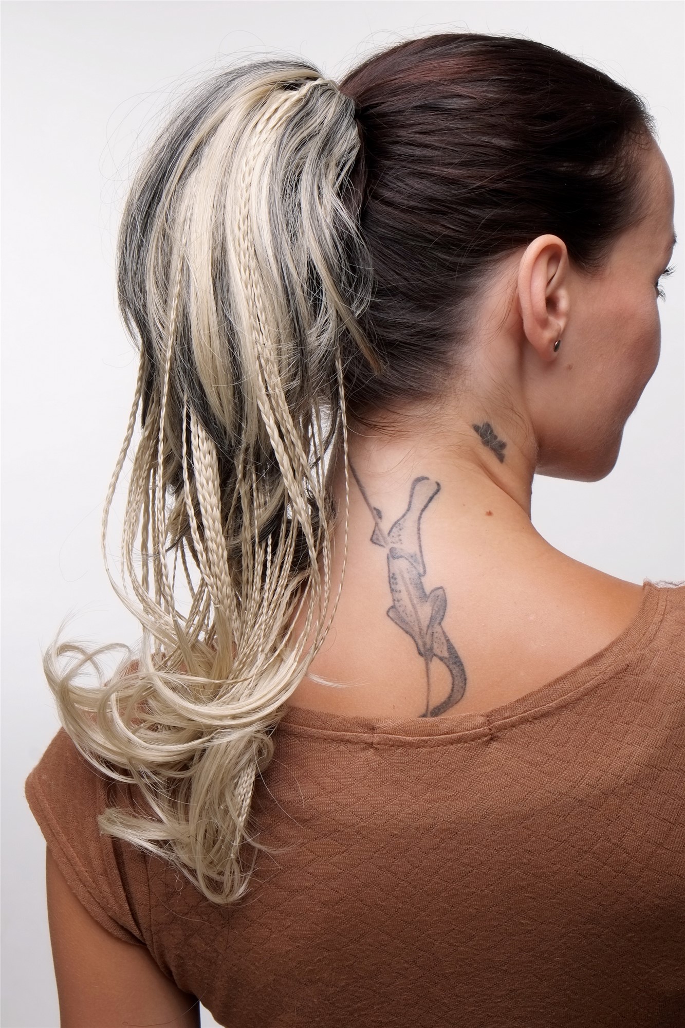 hochwertiges Haarteil Zopf geflochten Braun Blond T301-2/22TT22, Ansicht 4, WIG ME UP: Ihr Perücken Online Shop geflochtenes Zopf-Haarteil Braun-Hellblond-Mix 50 cm lang
