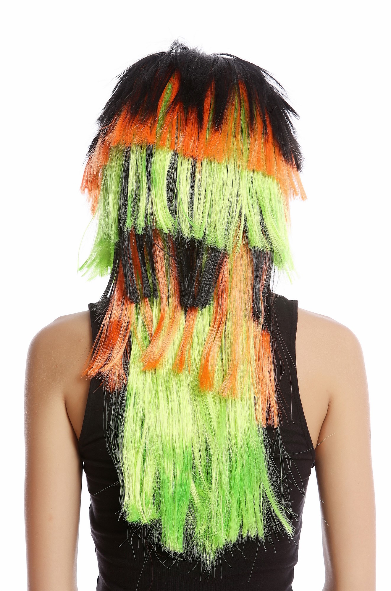 Party Wig, Ladies, Black, Red, Green, straight, long