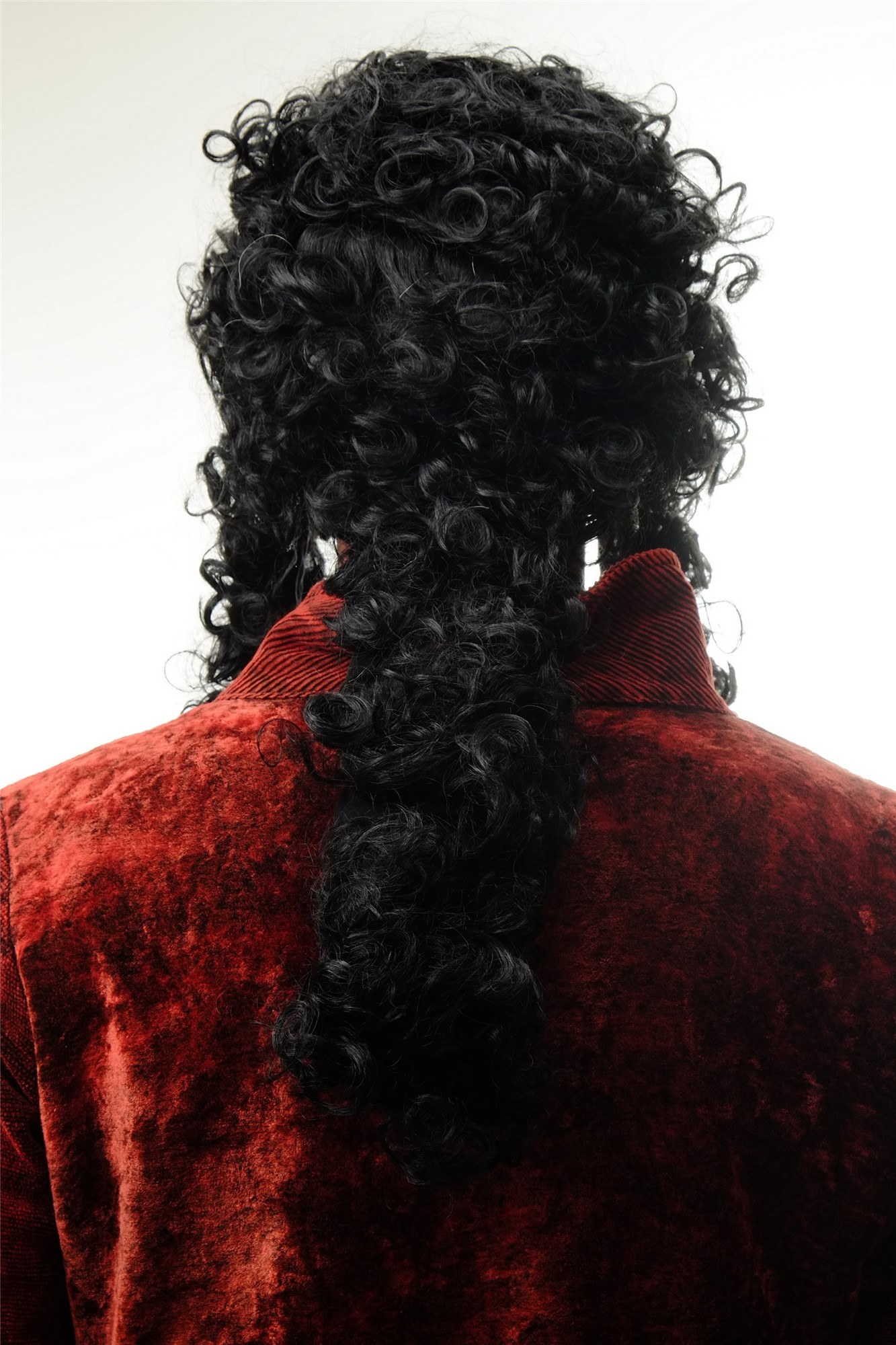 günstige Party Perücke, Perücke Barock Adliger Schwarz Lang 91175-ZA103, Ansicht 3, WIG ME UP: Ihr Perücken Online Shop lockige Party Perücke Schwarz lange Haare für Herren