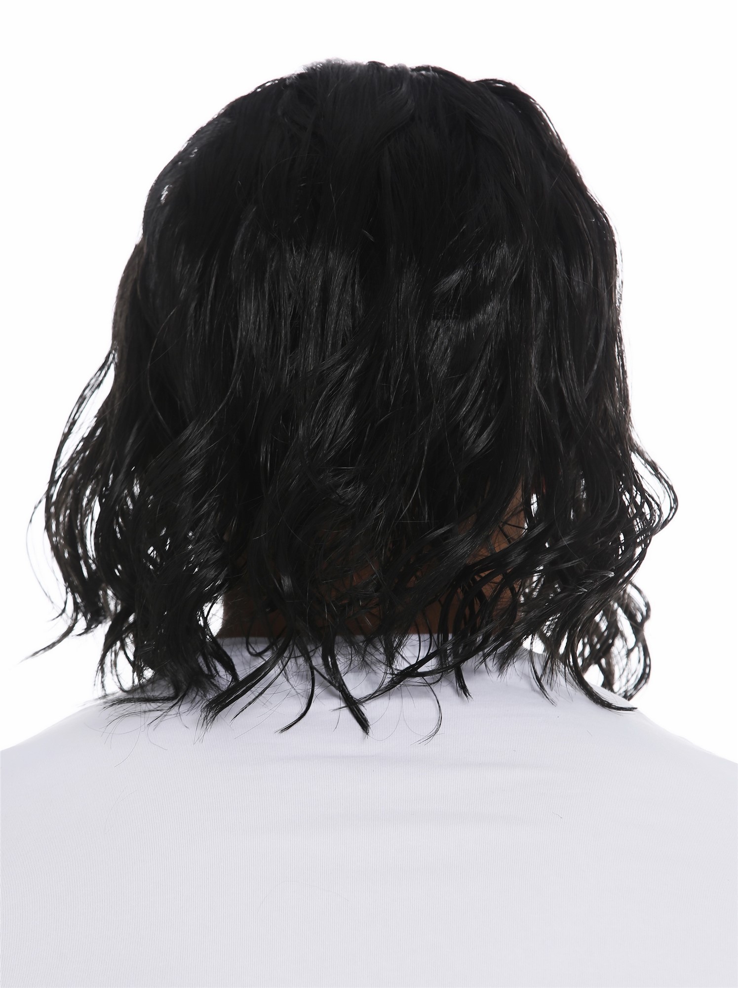 Party Wig, Unisex, pitch black, wavy, short