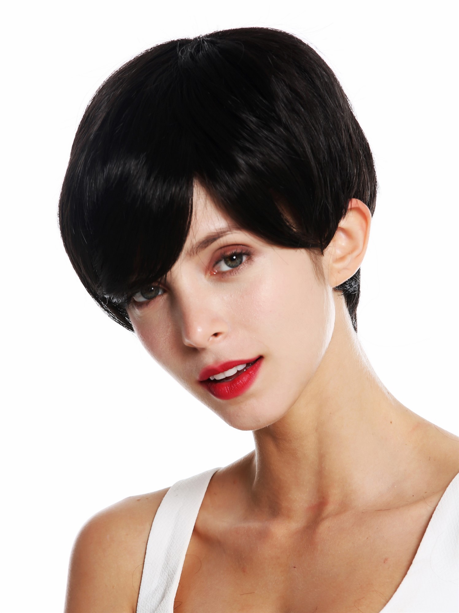 Quality Wigs, Ladies, black-brown, straight, short