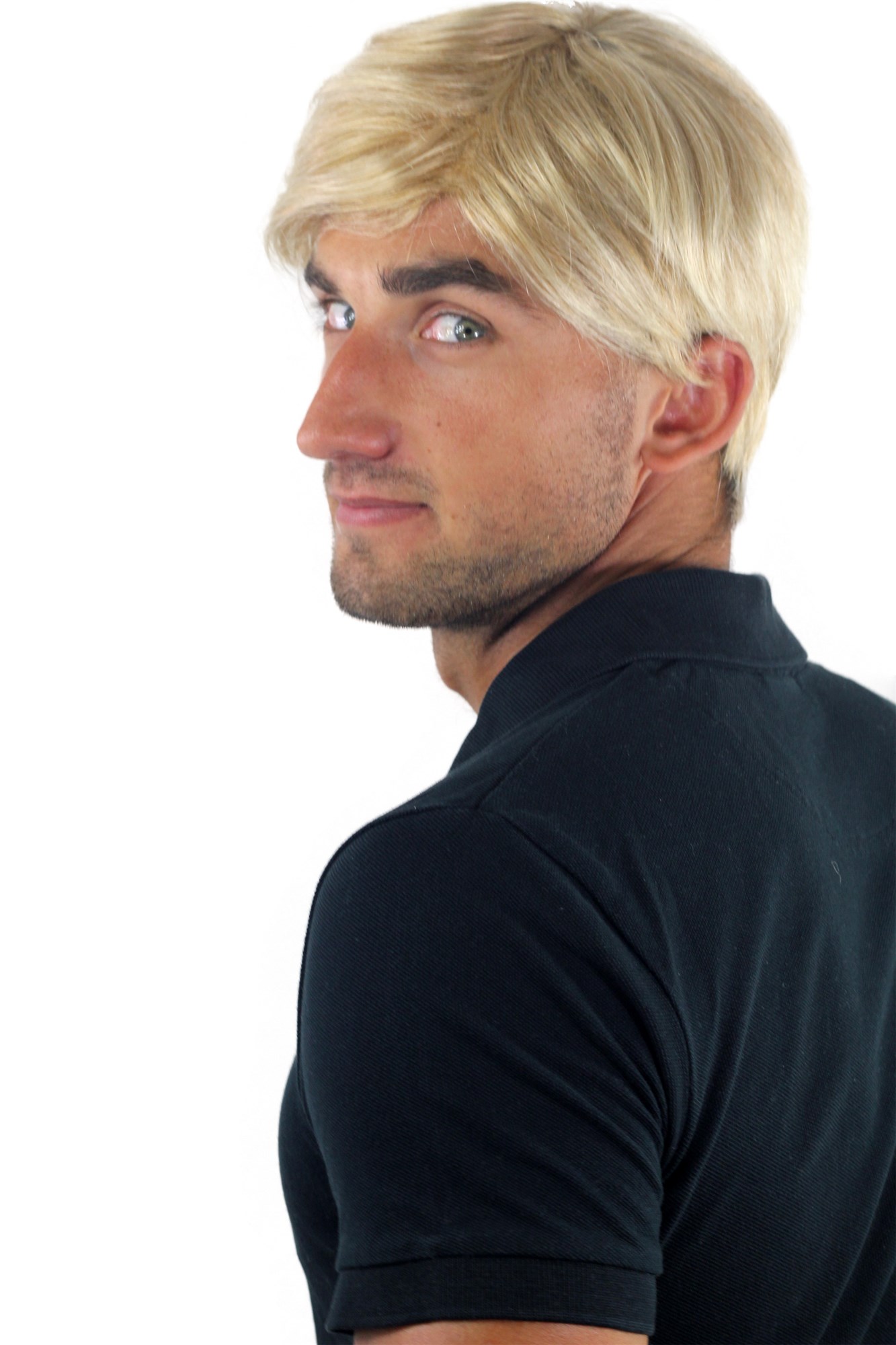 glatte Tressen-Perücke mit Kopfhaut-Imitat Blond-Mix kurze Haare für Herren