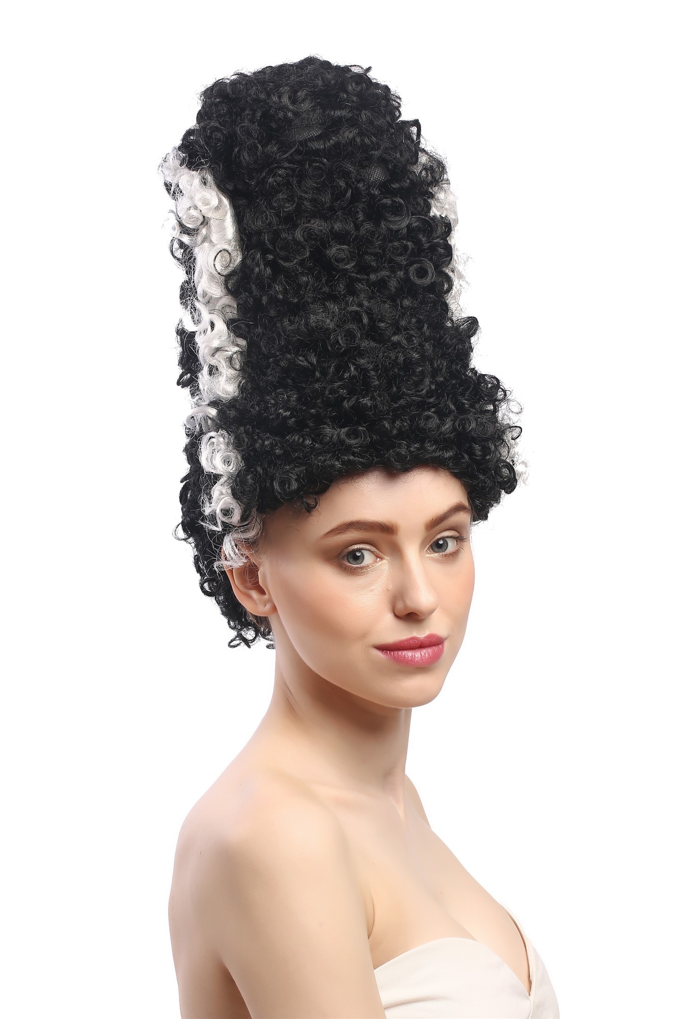 Party Wig, Ladies, Black, curled, shoulder-length