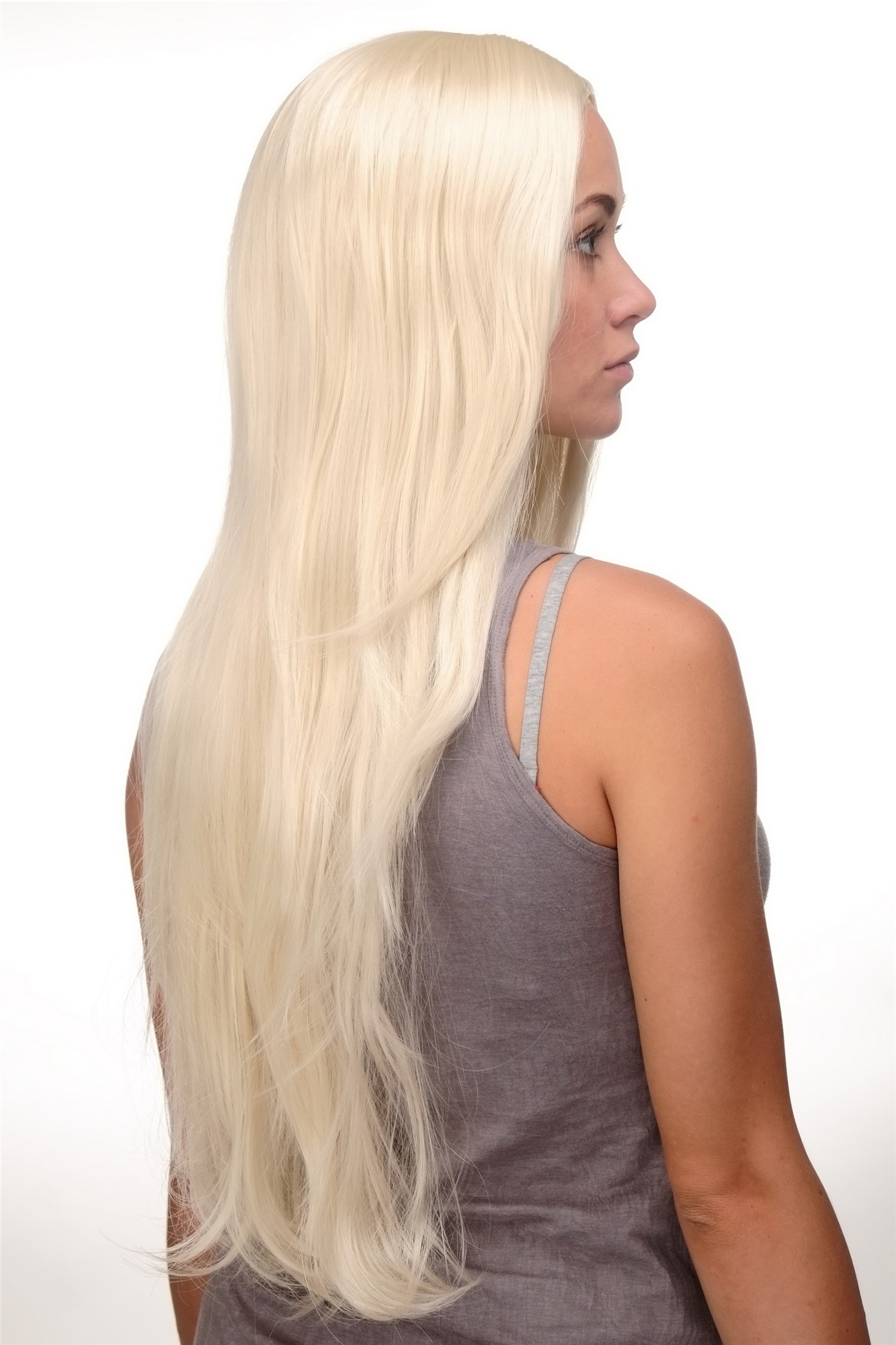 hochwertige Qualitätsperücken, Perücke sehr lang glatt gestuft Mittelscheitel Blond-Goldblond-Mix 3217-303/220, Ansicht 3, WIG ME UP: Ihr Perücken Online Shop glatte Tressen-Perücke mit Kopfhaut-Imitat Blond-Mix sehr lange Haare für Damen