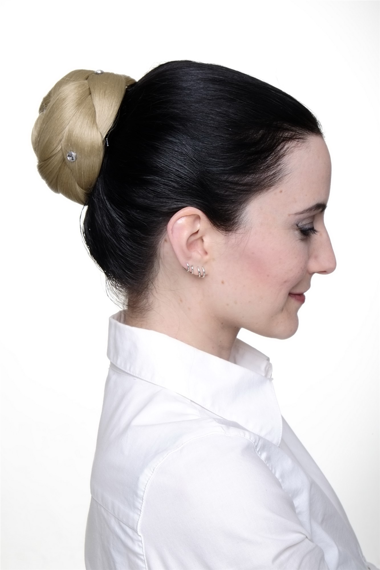 Dutt geflochten Strass Hell-Aschblond JL-SZ01-24, Ansicht 4, WIG ME UP: Ihr Perücken Online Shop geflochtener Dutt Haarteil Hell-Aschblond