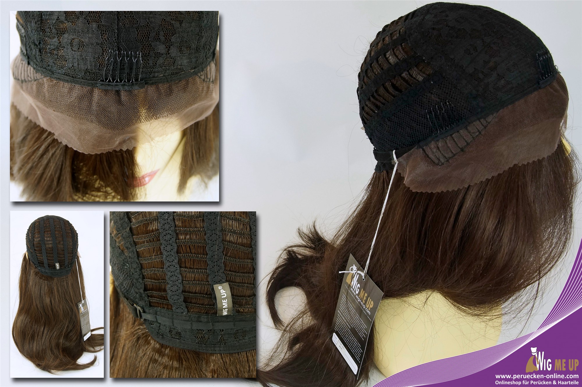 Lady wig lace front sleek long parting brown dark brown blend TYM-060-LF, view 9, WIG ME UP: Your Perücken Online Shop Quality Wigs, Ladies, brown mix, straight, long