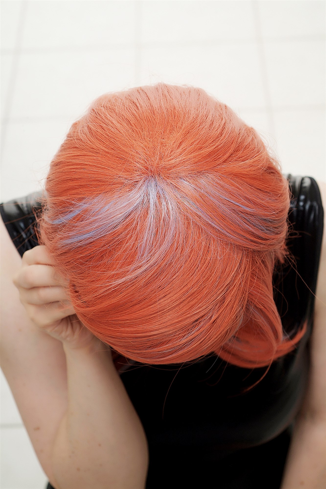 hochwertige Qualitätsperücken, Perücke Cosplay Rot Cyan Scheitel H9001-T23/3-T4020, Ansicht 5, WIG ME UP: Ihr Perücken Online Shop wellige Tressen-Perücke Rot-Hellblau-Mix lange Haare für Damen