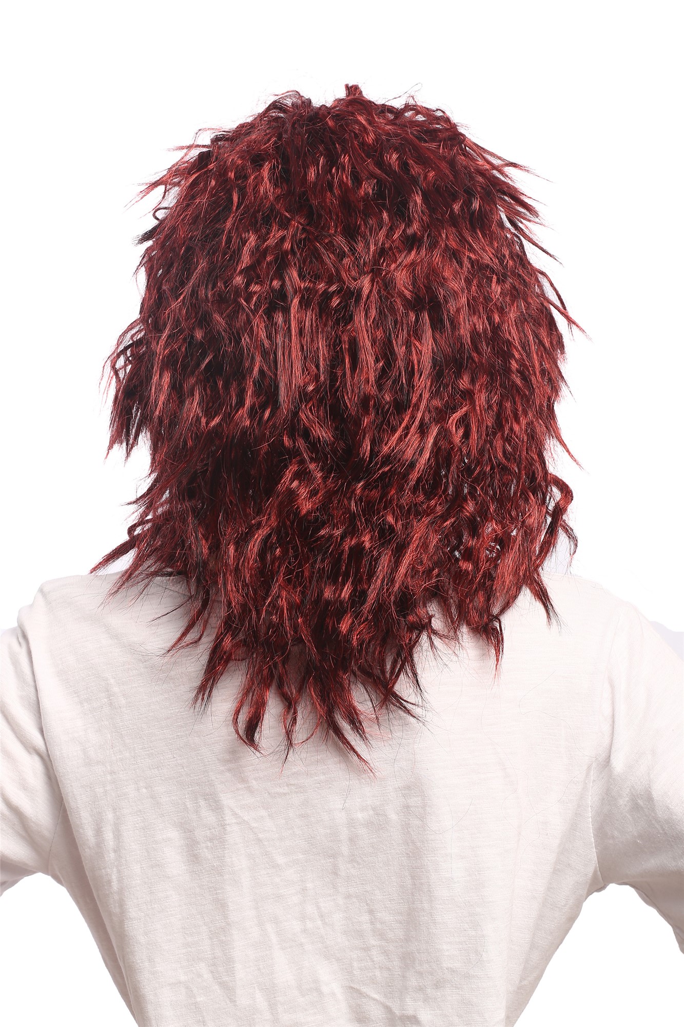 Lady Men Party Wig Fancy Dress kinky wild hair black brown strands Afro Caribbean look devil demon, view 2, WIG ME UP: Your Perücken Online Shop Party Wig, Ladies, Red, curled, shoulder-length