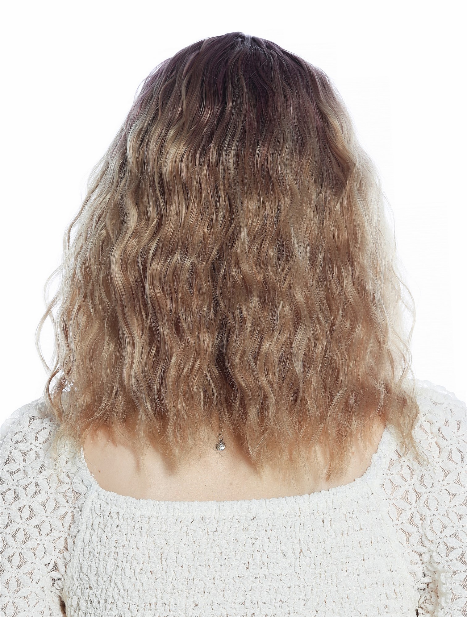 Lady wig shoulder-length voluminous wild wavy bangs ombre violet blond SZL0846SZ, view 5, WIG ME UP: Your Perücken Online Shop Quality Wigs, Ladies, violet-matte light blonde gradient, wavy, shoulder-length