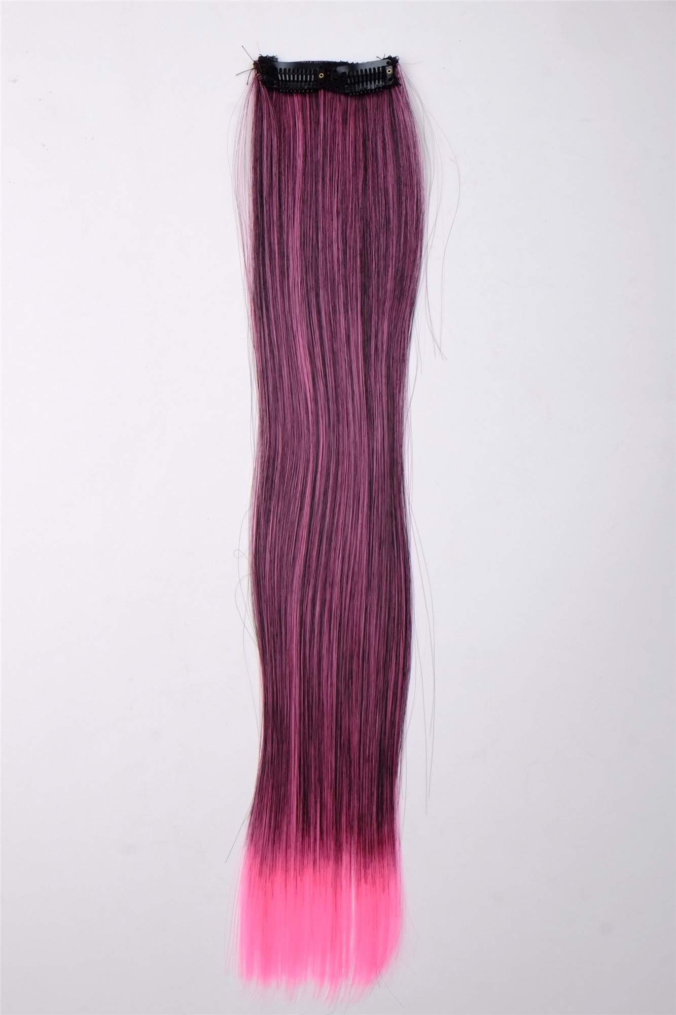 glatte Extensions Pink-Schwarz-Mix Schwarzpink 45 cm lang