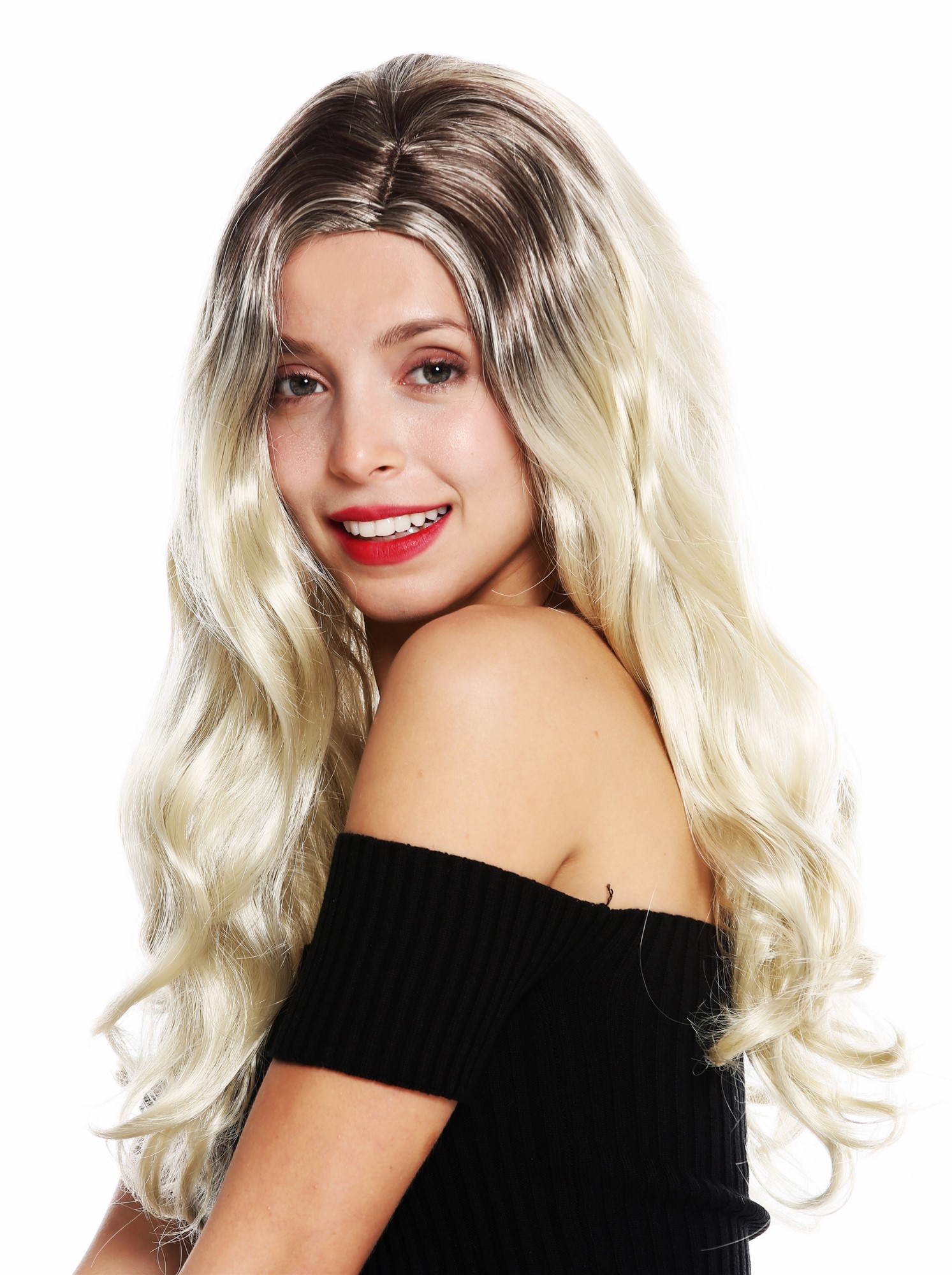 Women's wig lady long slightly waved parted ombre brown light blonde GFW3315, view 3, WIG ME UP: Your Perücken Online Shop Quality Wigs, Ladies, blonde-brown mix, wavy, long