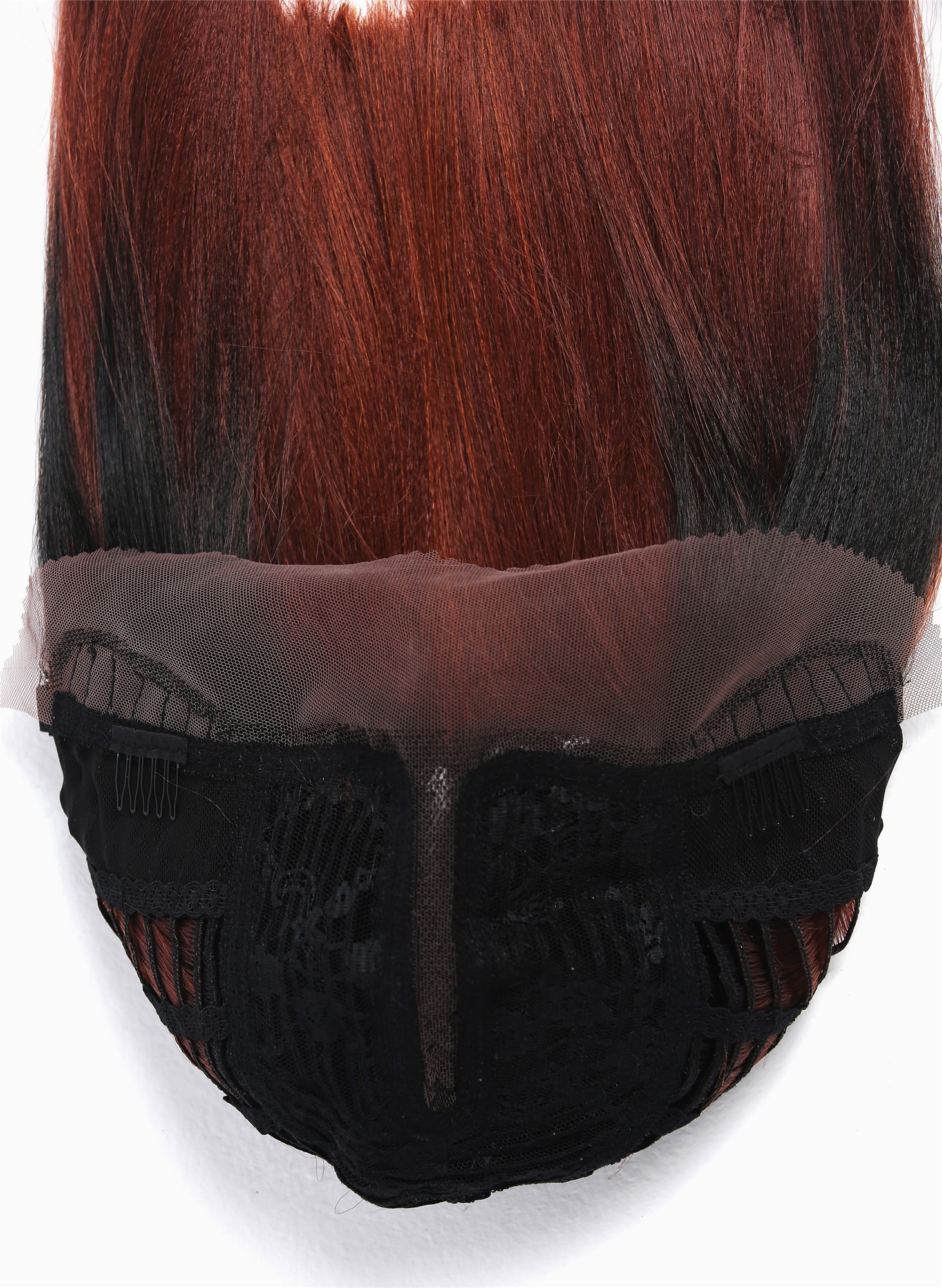 Lady wig lace front mono middle parting long sleek ombre black red RGF-7253-MF, view 7, WIG ME UP: Your Perücken Online Shop Quality Wigs, Ladies, red-black mix, straight, shoulder-length