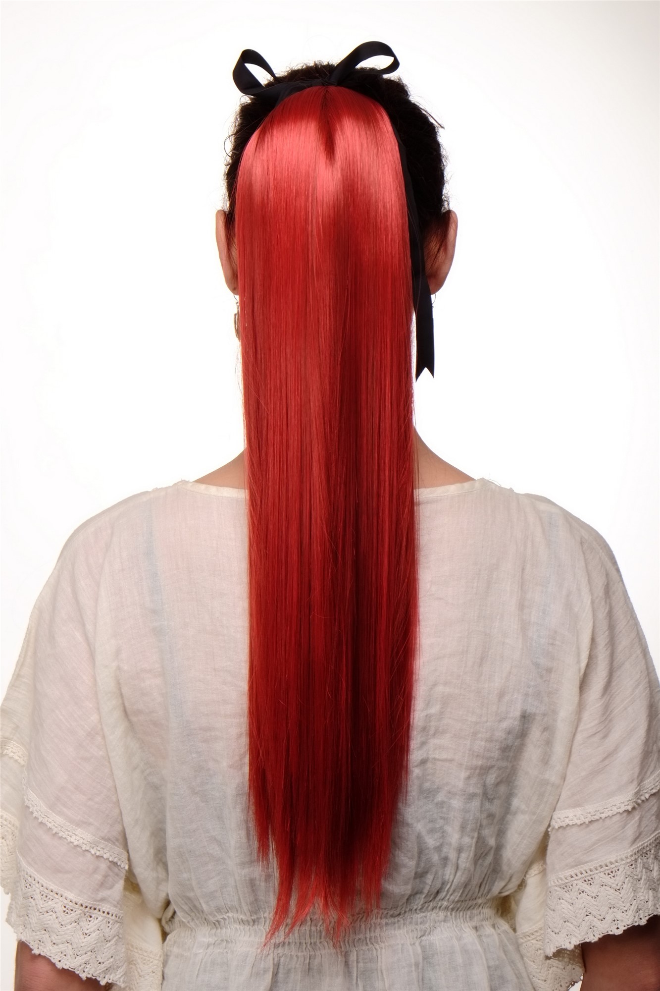 Ponytails, red mix, straight, long