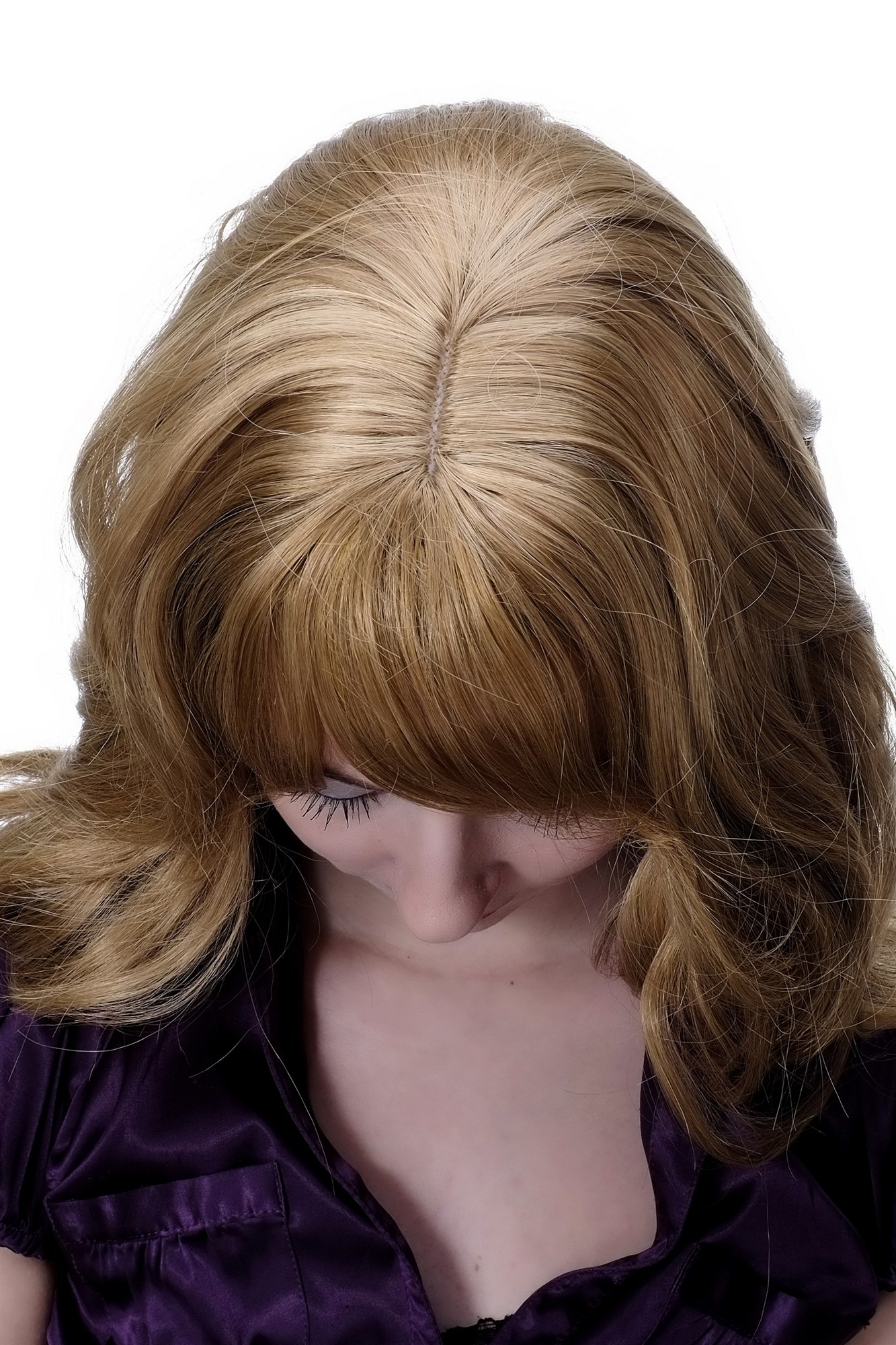 hochwertige Qualitätsperücken, Perücke lang wallendes Haar wellig leicht lockig Blond + Rot 9204S-19, Ansicht 6, WIG ME UP: Ihr Perücken Online Shop lockige Tressen-Perücke mit Kopfhaut-Imitat Dunkelblond lange Haare für Damen