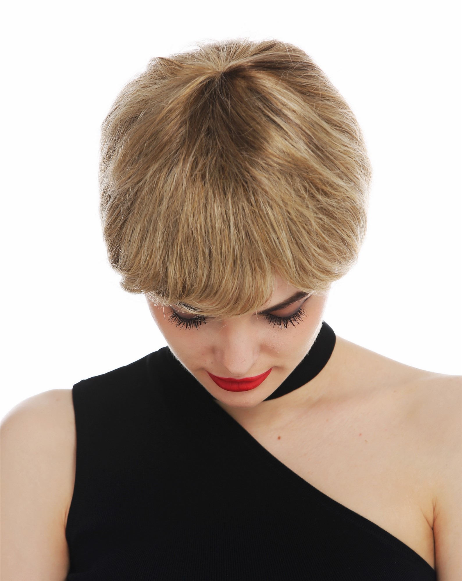 Women's wig short pixie cut sleek brown copper blonde highlights  C-SM, view 5, WIG ME UP: Your Perücken Online Shop Quality Wigs, Unisex, brown-blonde mix, straight, short
