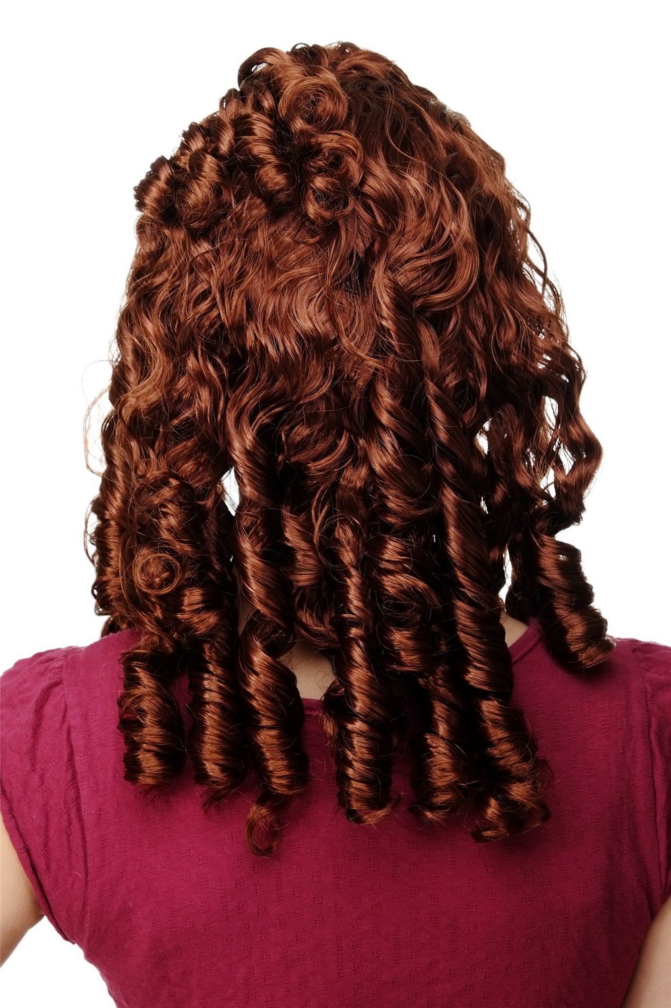 Party Wig, Ladies, Brown, curled, shoulder-length