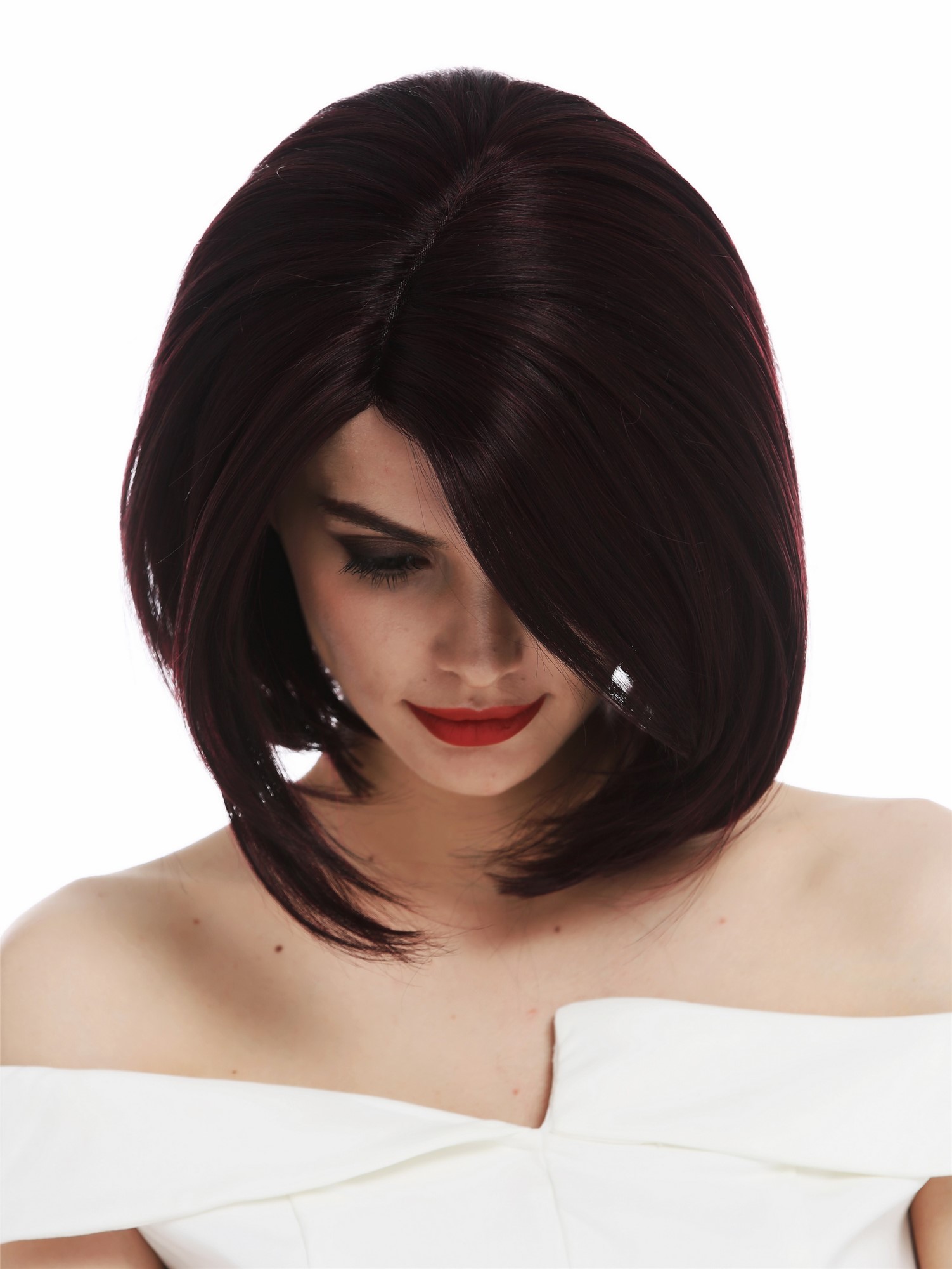 Quality Wigs, Ladies, eggplant red, straight, short