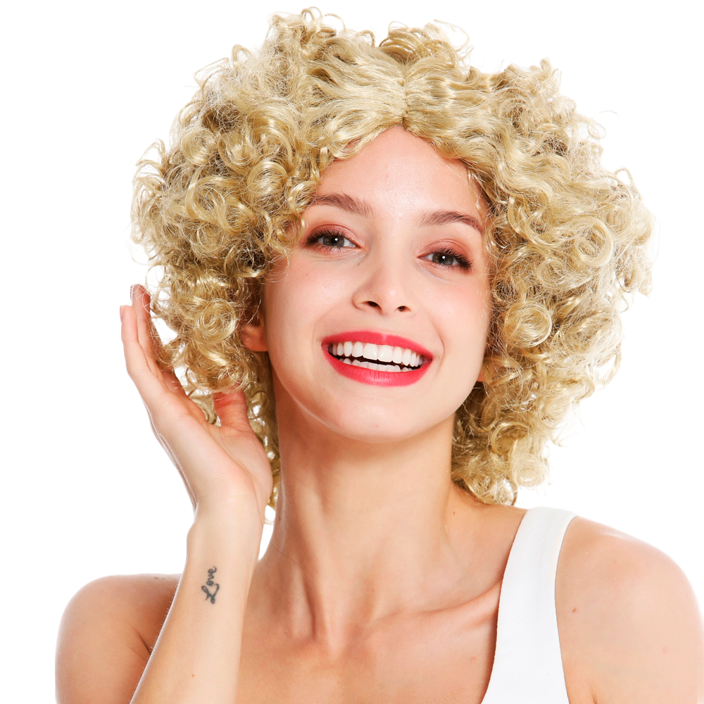 Category image for blonde party wigs Curly wig for women and middle parting