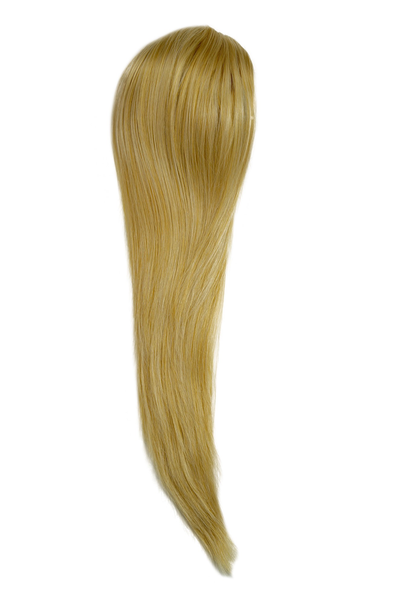 hochwertiges Haarteil voluminös glatt Butterfly-Clip + Gummizug Hell-Goldblond WK06-611, Vorderansicht, WIG ME UP: Ihr Perücken Online Shop glattes Zopf-Haarteil Hell-Goldblond 60 cm lang