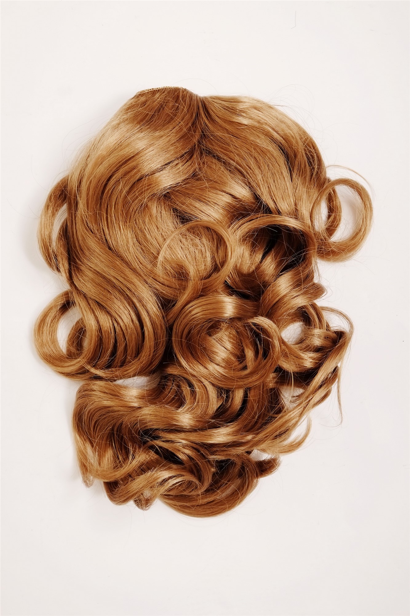hochwertiges Haarteil gewellt halblang 1 Kamm + Gummizug Dunkelblond Modell: JL-3023, Ansicht 5, WIG ME UP: Ihr Perücken Online Shop welliges Zopf-Haarteil Dunkelblond 35 cm lang