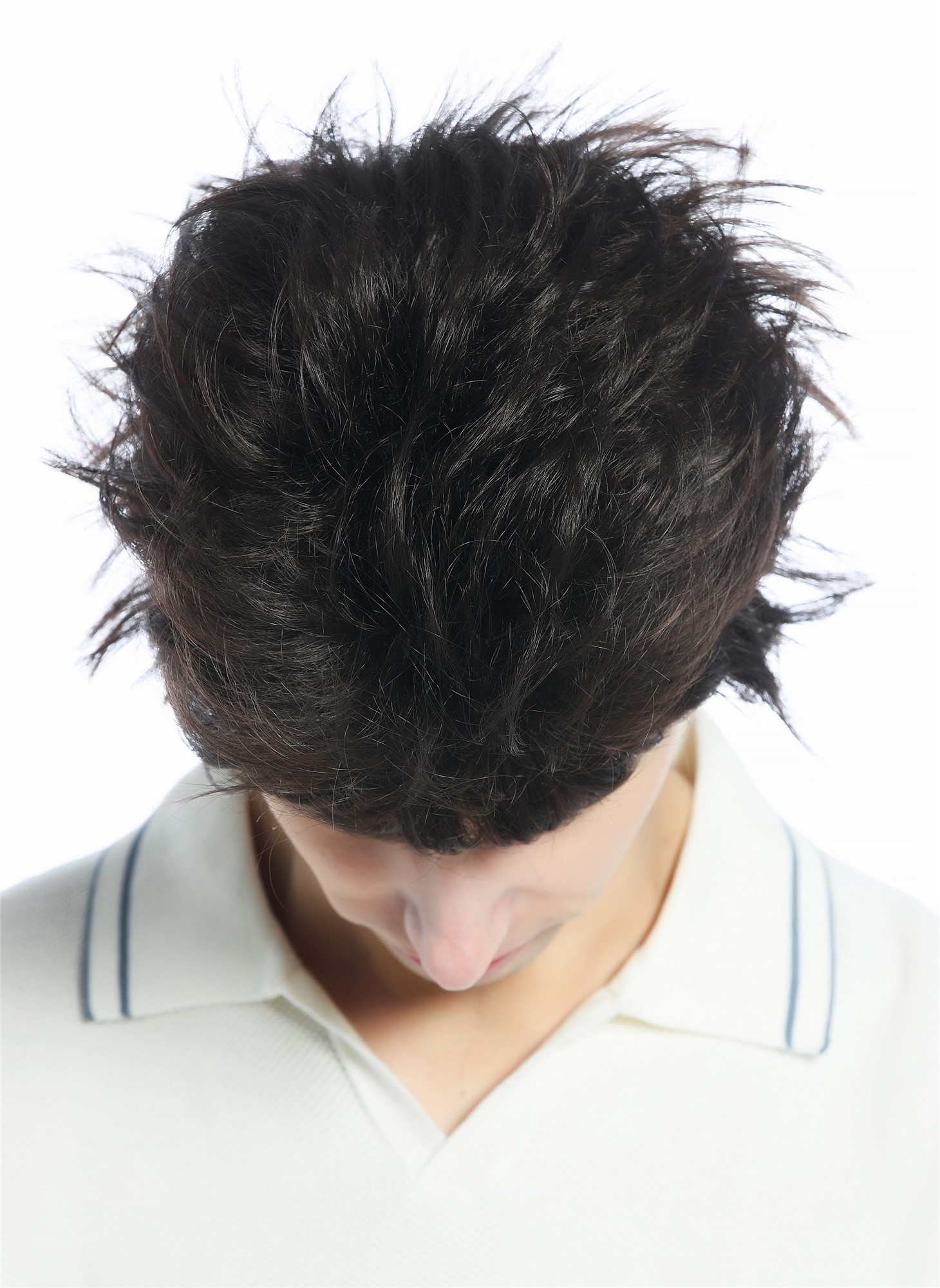 hochwertige Qualitätsperücken, Perücke kurz wild retro 80er toupiert wie ungekämmt Braun M-252A-6, Ansicht 3, WIG ME UP: Ihr Perücken Online Shop glatte Tressen-Perücke Mittelbraun kurze Haare für Unisex