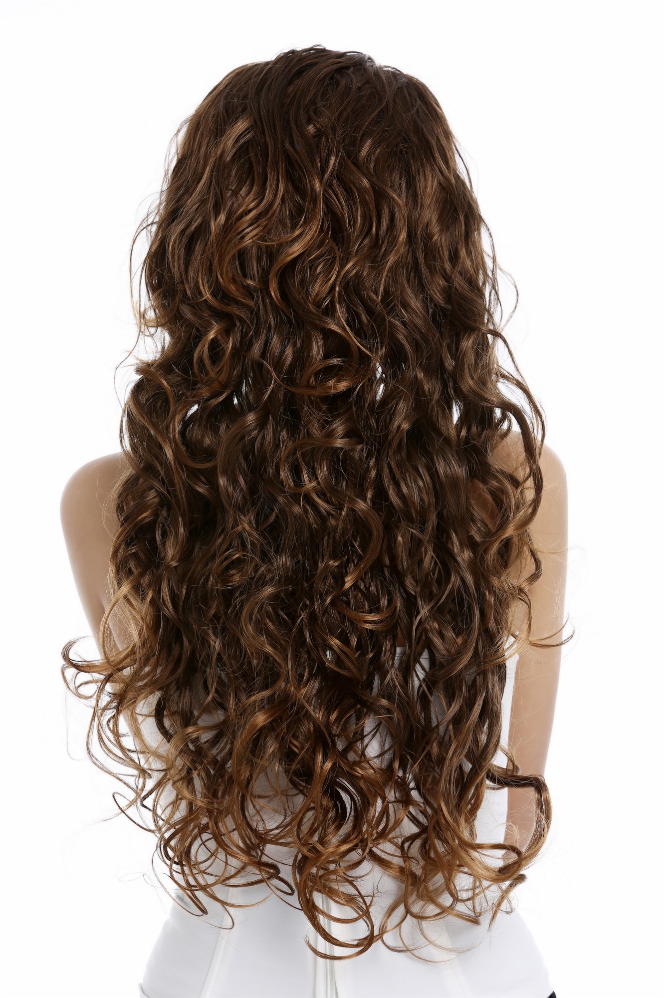 Lady wig headband long curled curly volume curls brown blond highlights VK-27, view 5, WIG ME UP: Your Perücken Online Shop Quality Wigs, Ladies, brown-blonde mix, curled, long